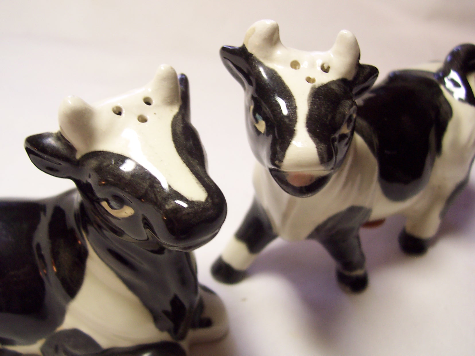 Cow Salt and Pepper Shakers Black and White