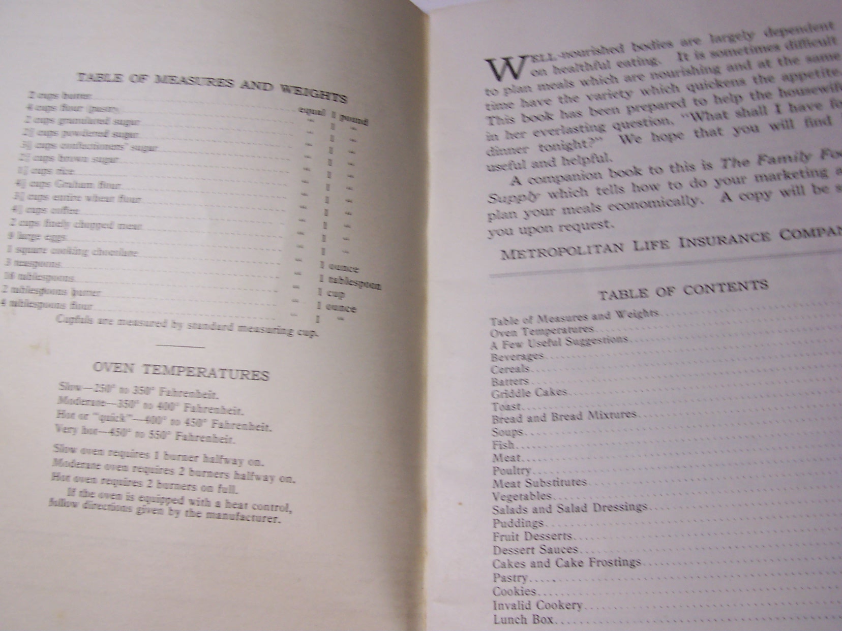 Cookbook, Metropolitan Life, 1950-60's