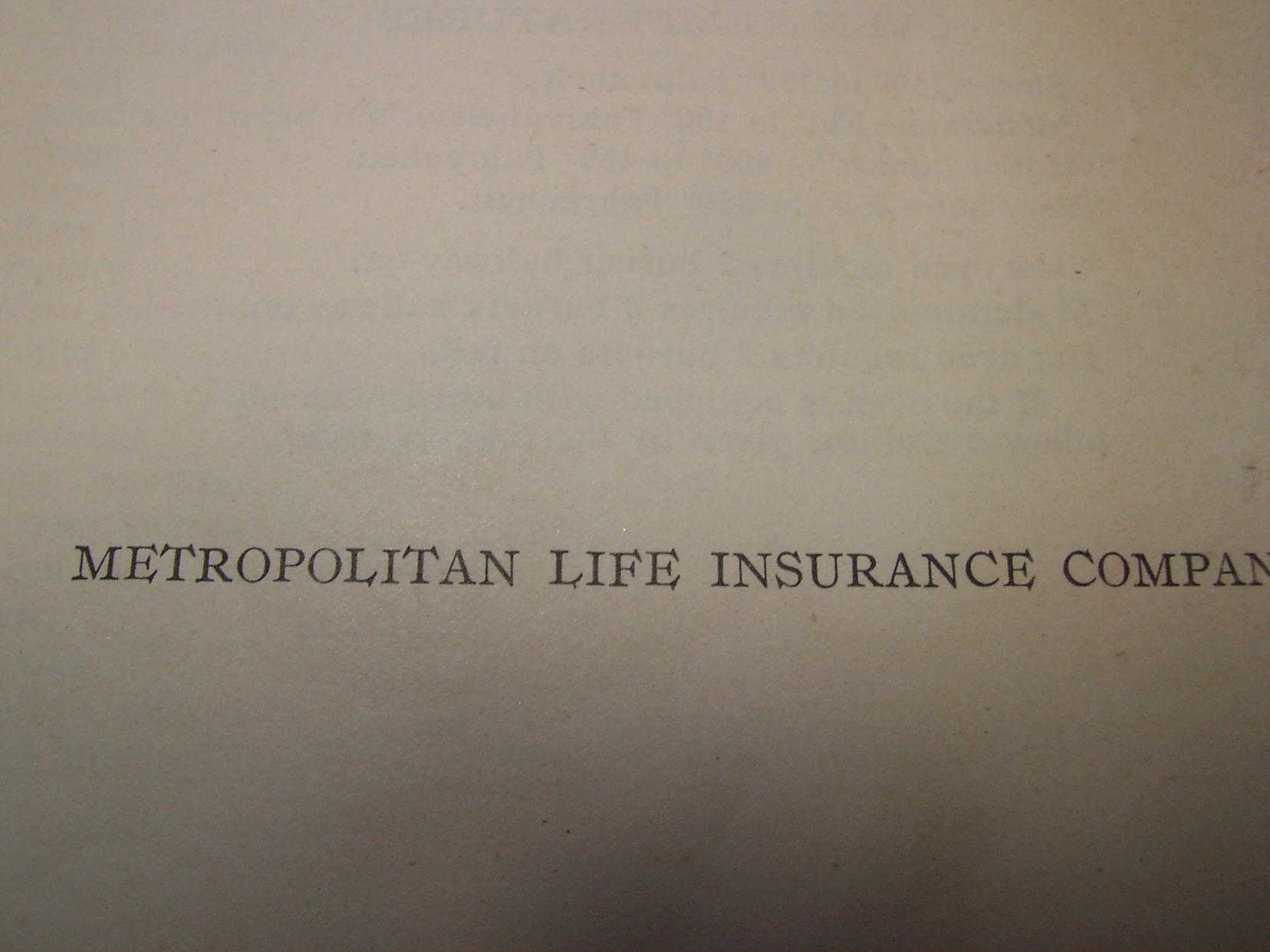 Cookbook, Metropolitan Life, 1950-60's