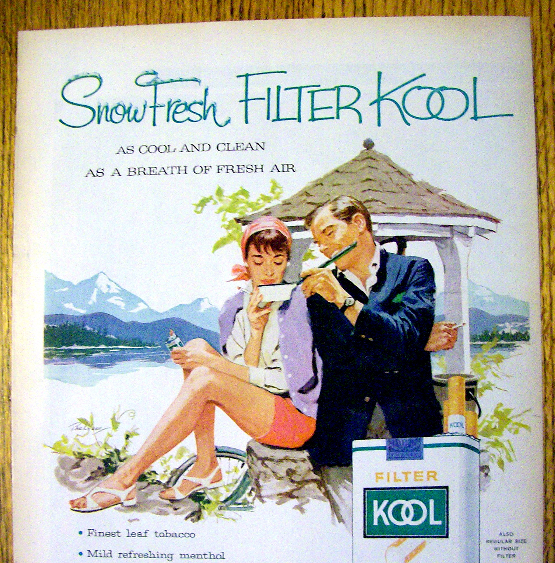 1959 Kool Cigarettes with Man and Woman Smoking