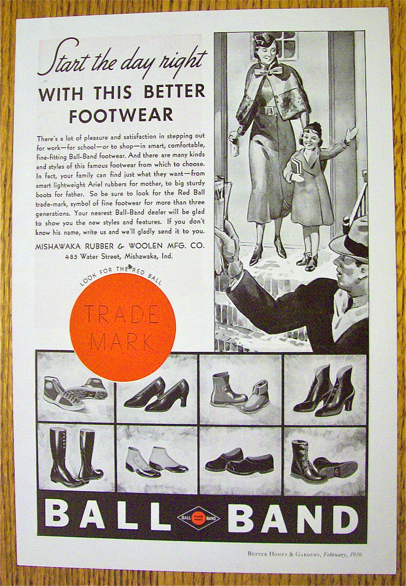 1936 Ball Band Footwear with Woman and Child