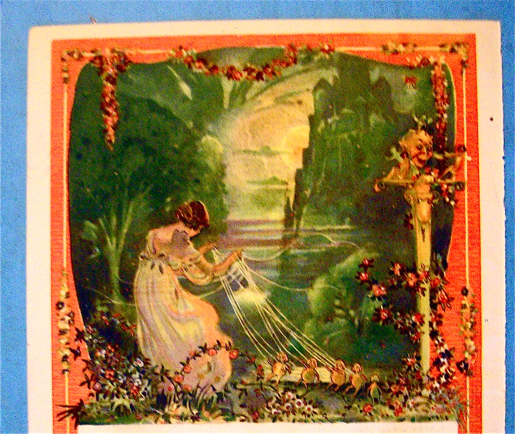 1918 Djer Kiss Face Powder with Girl Pulling Strings