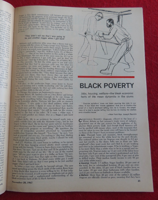 Newsweek Magazine November 20, 1967 The Negro In America