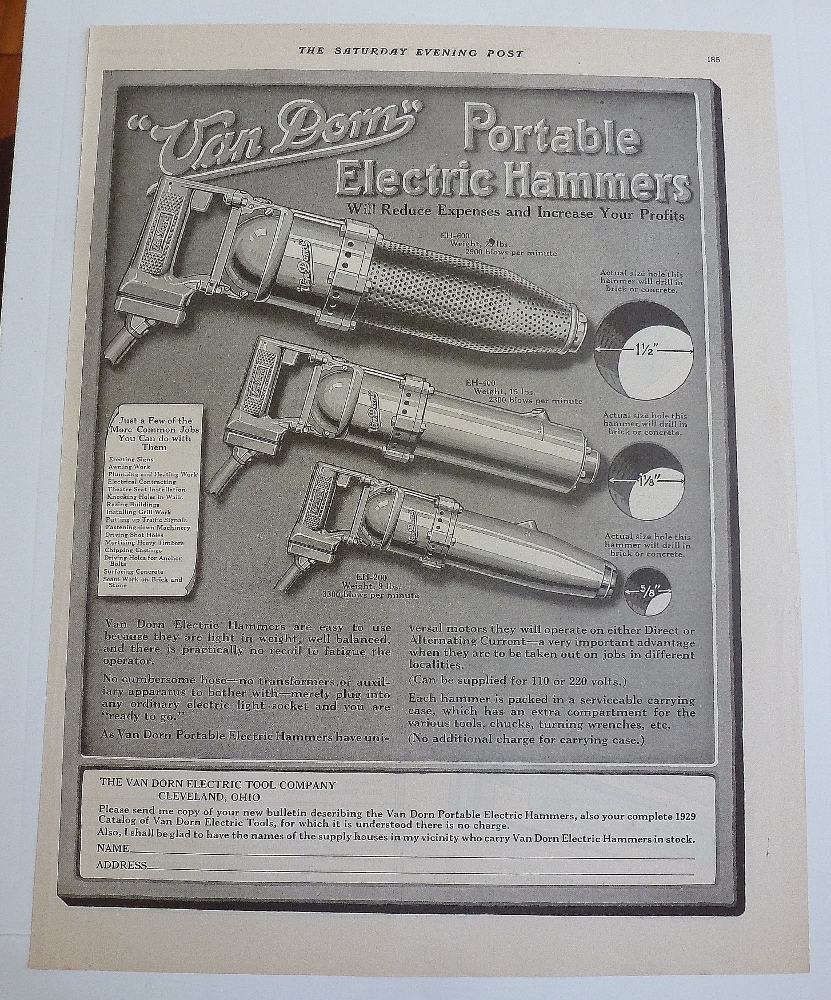 1929 Van Dorn With Portable Electric Hammers