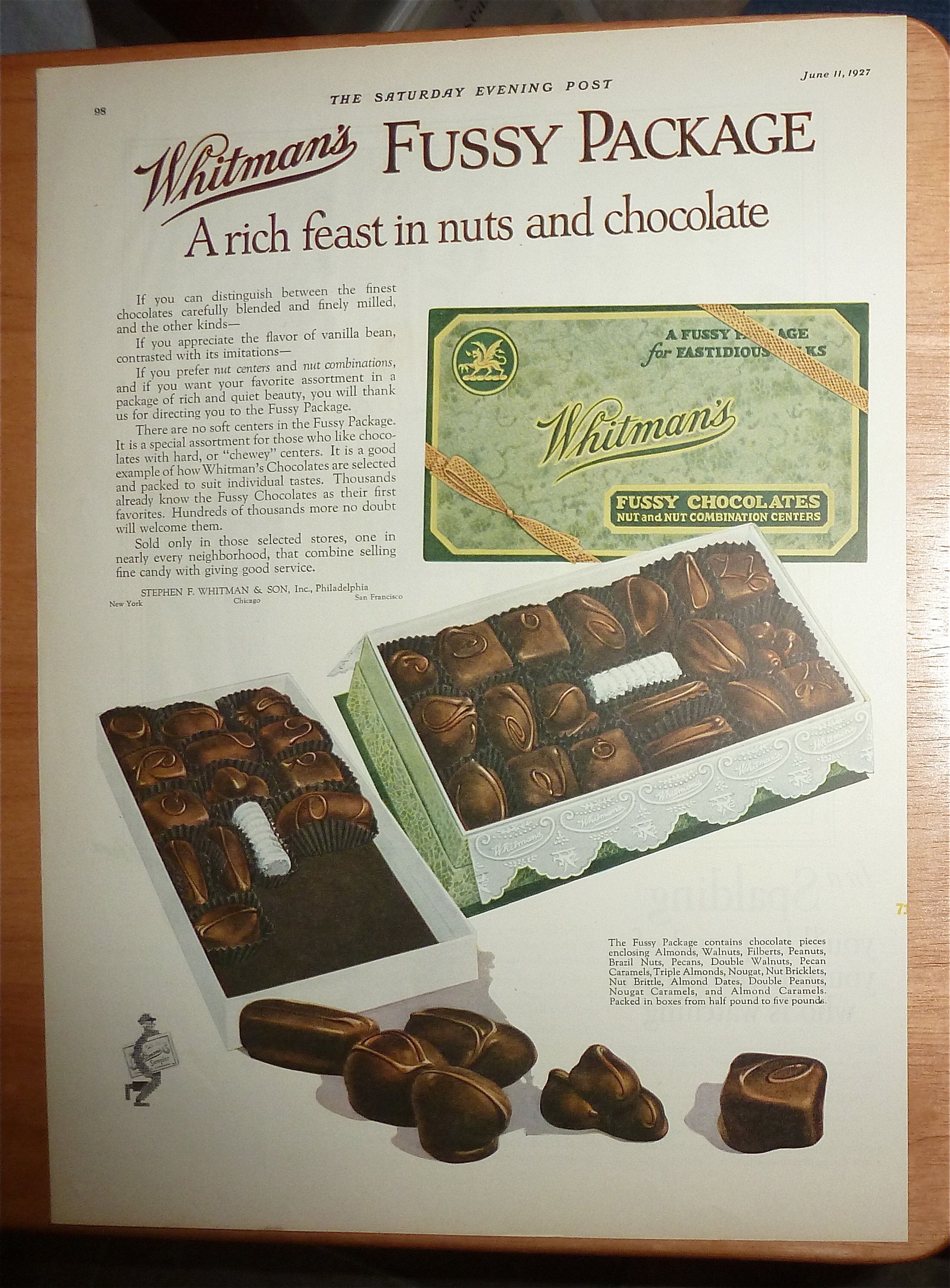 1927 Whitman's Fussy Chocolates w/Box Of Candy
