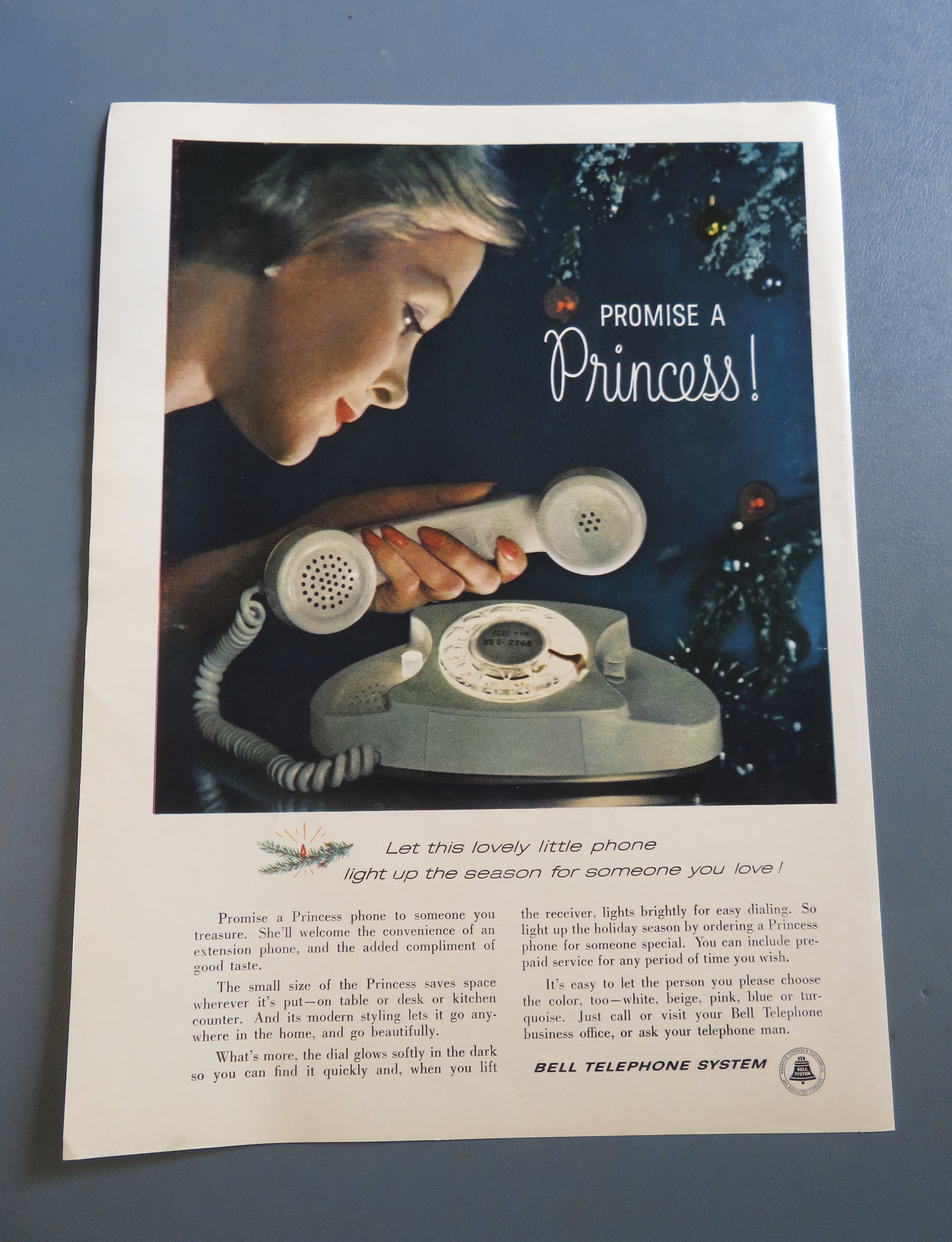 1960 Bell Telephone System with a Princess Telephone