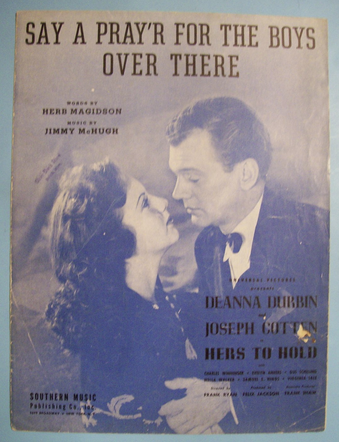 Sheet Music For 1943 Say A Pray'r For The Boys Over..