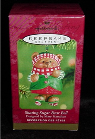 Skating Sugar Bear Bell Hallmark Ornament