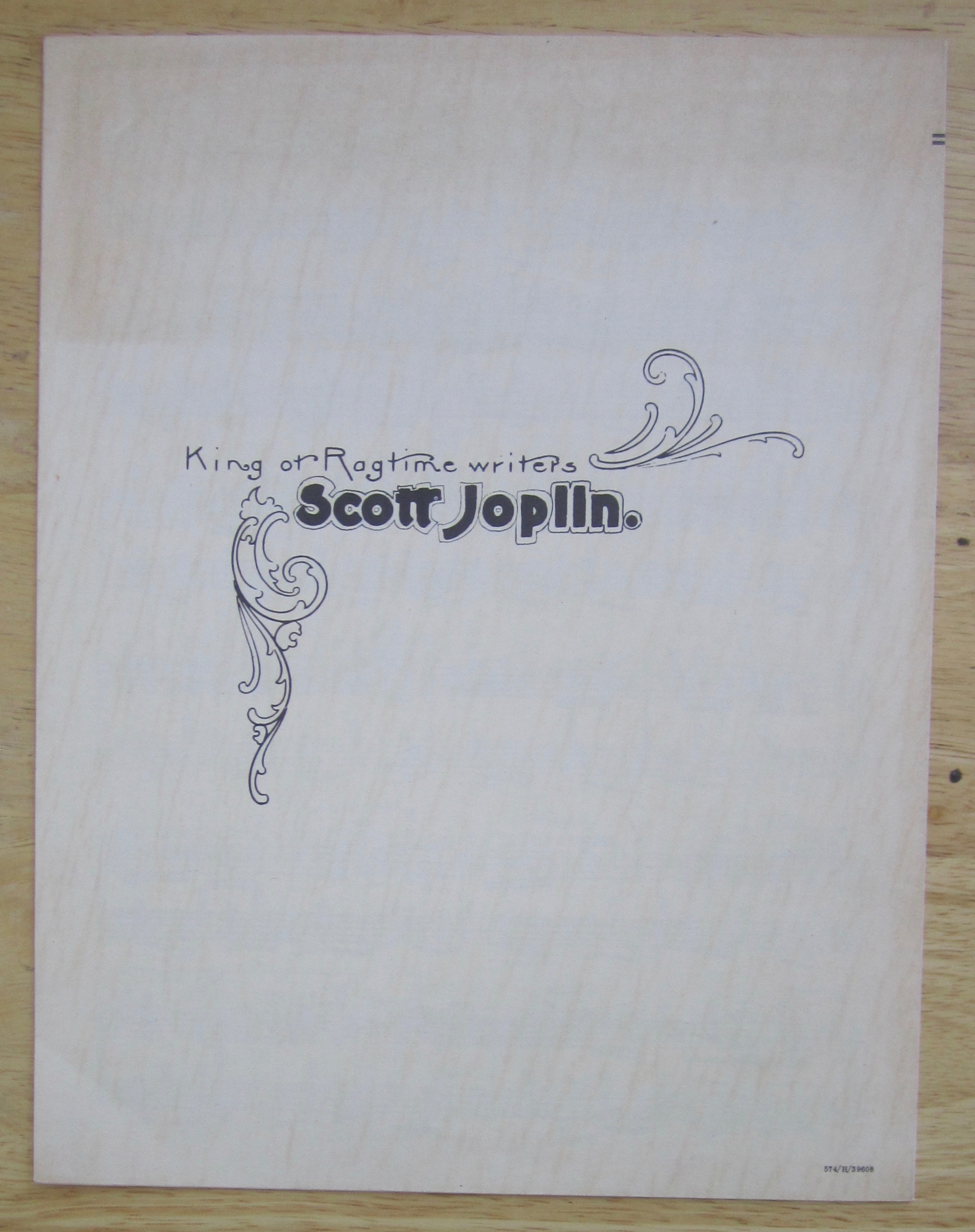 1972 The Entertainer Sheet Music By Scott Joplin