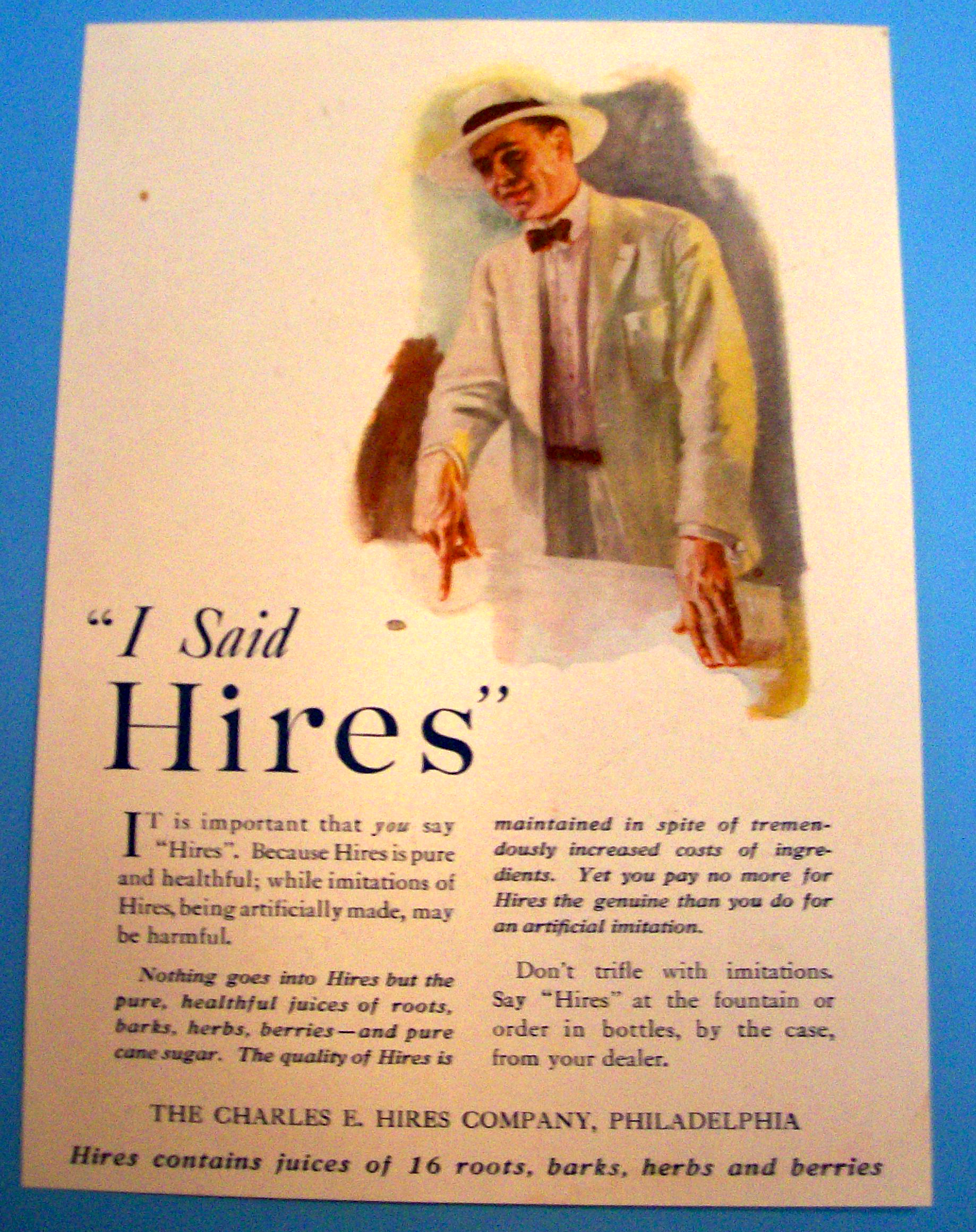 Vintage Ad: 1920 Hires Root Beer