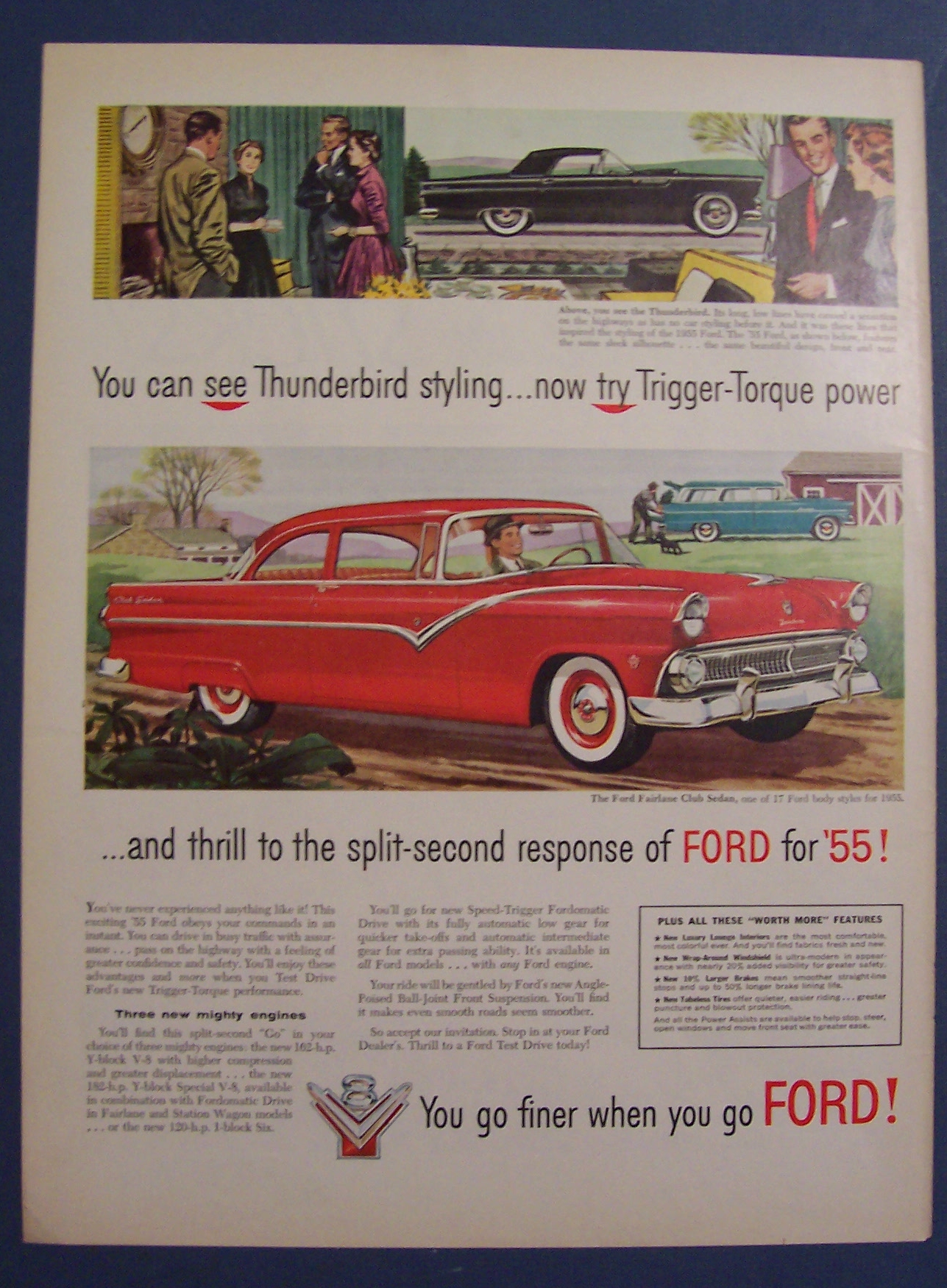 1955  Ford  Thunderbird & Fairlane Club Sedan
