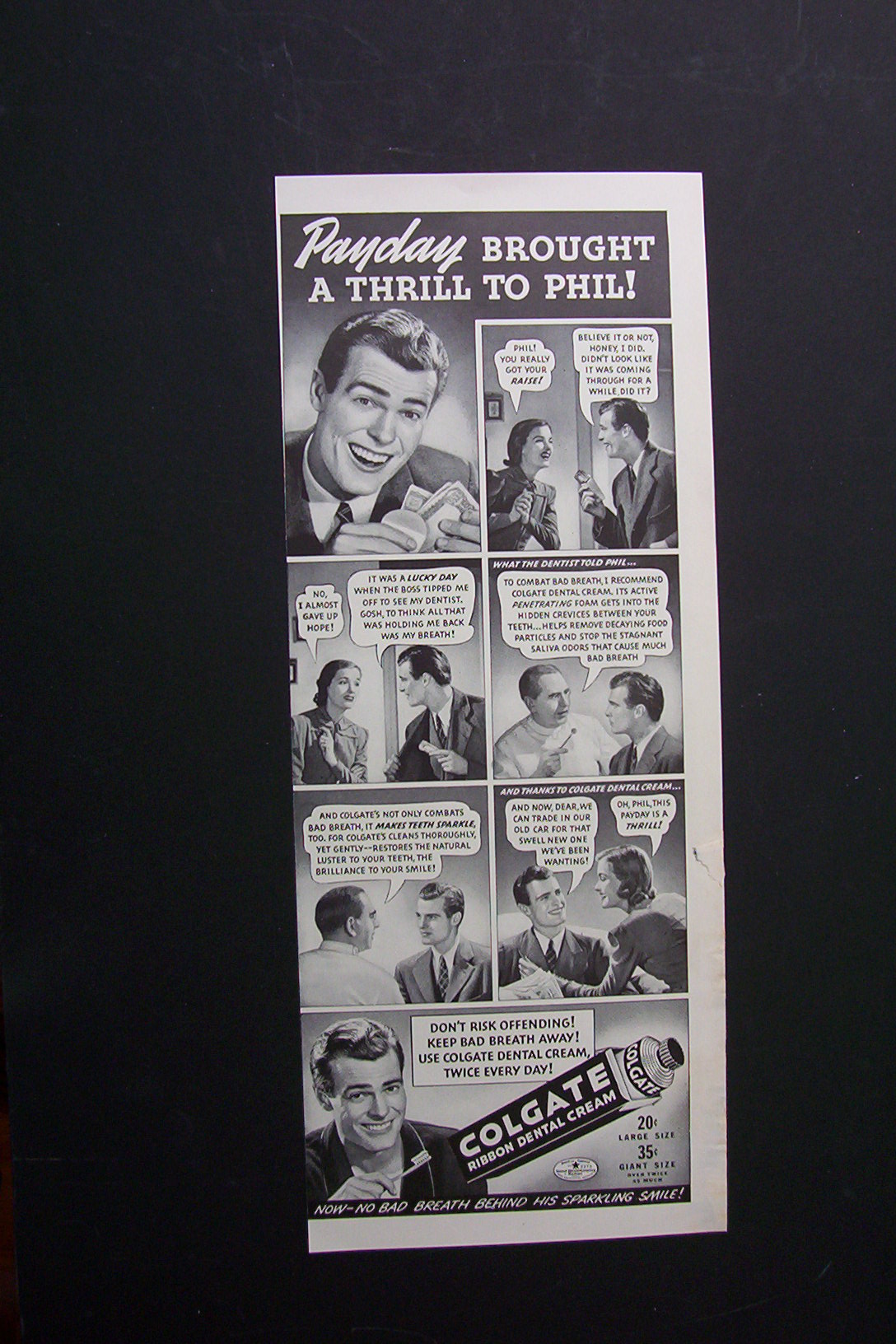 1940 Colgate Dental Cream with Man & Woman