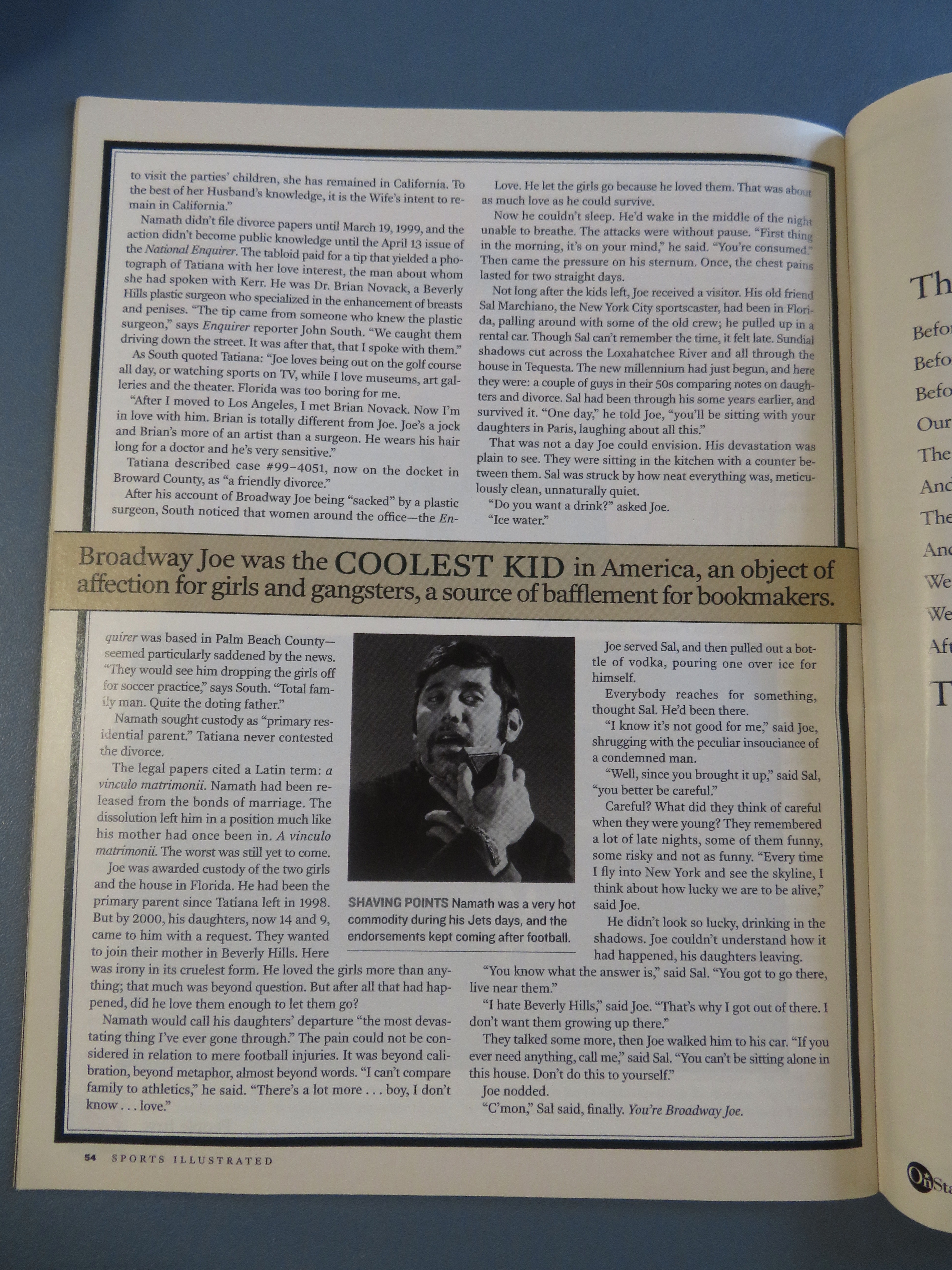 Sports Illustrated Magazine August 9, 2004 Joe Namath