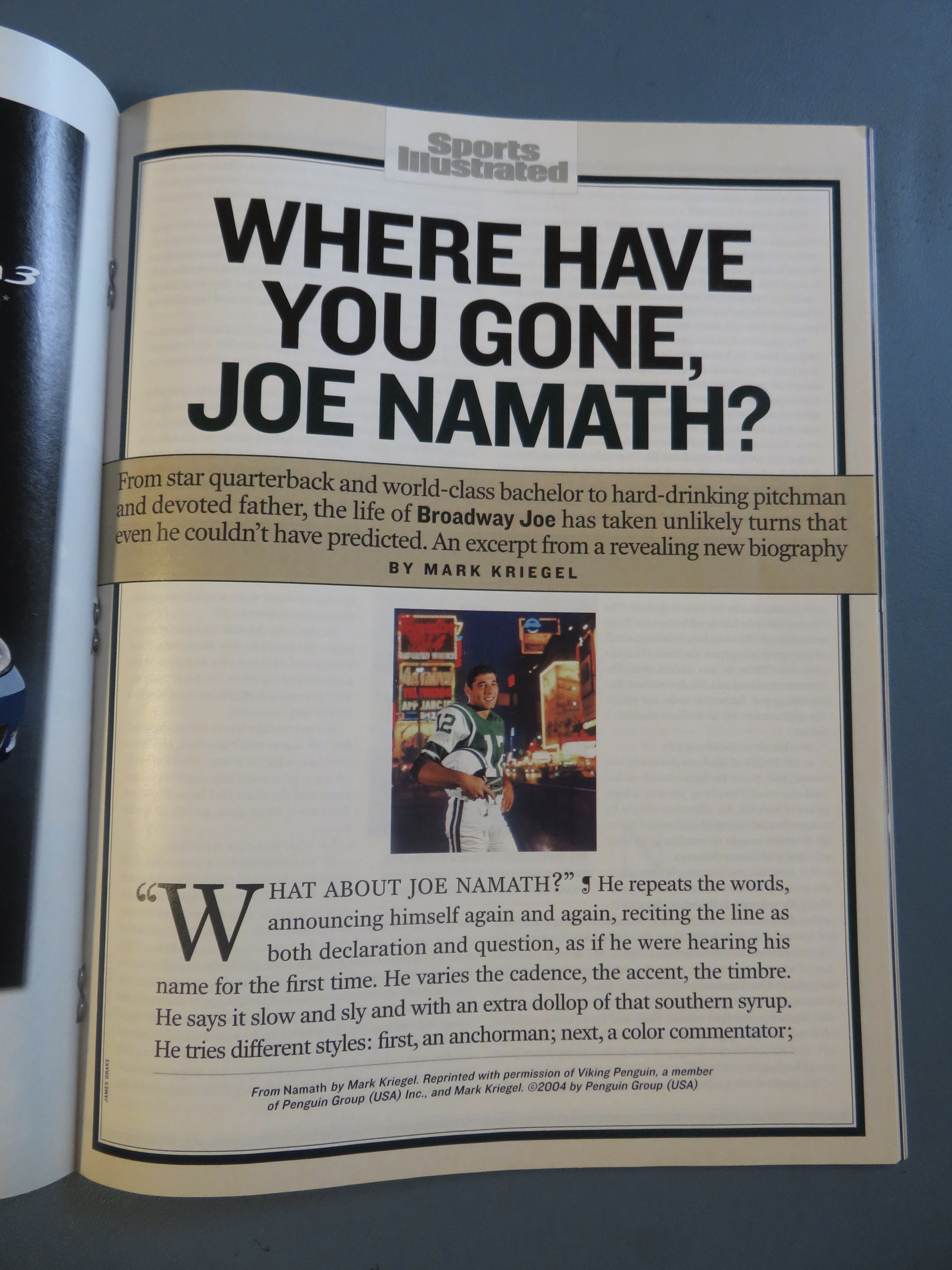 Sports Illustrated Magazine August 9, 2004 Joe Namath