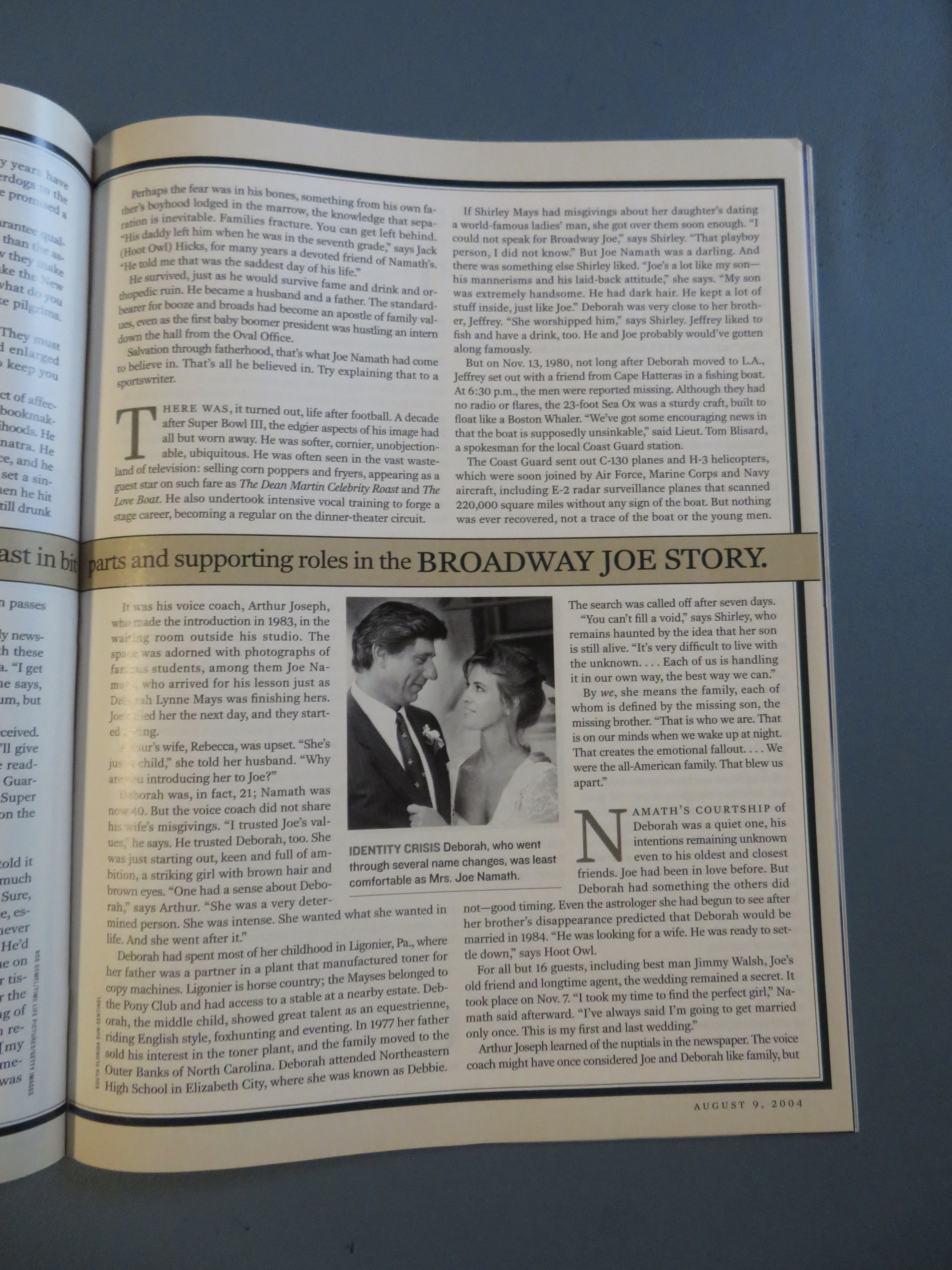Sports Illustrated Magazine August 9, 2004 Joe Namath