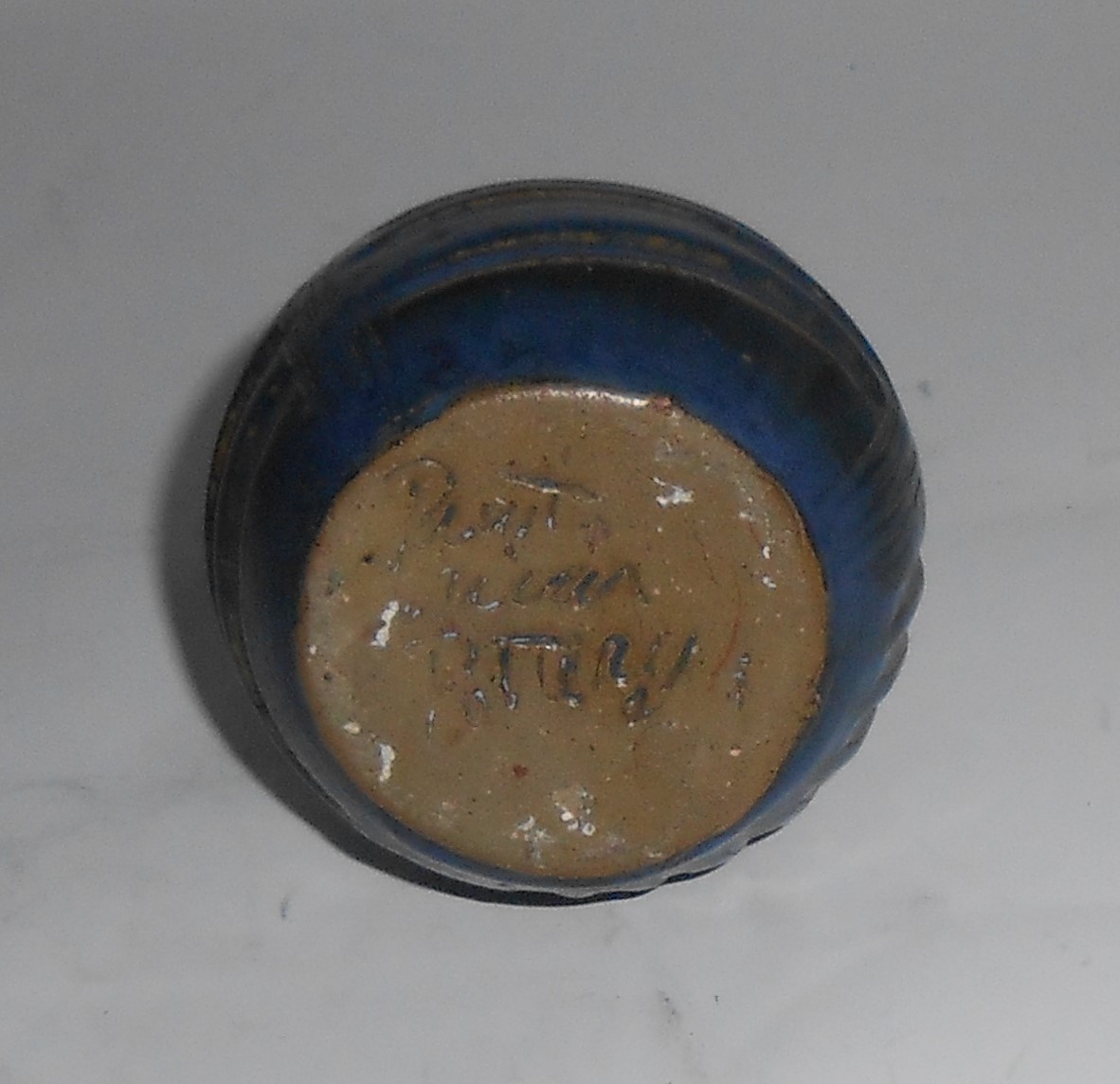 VINTAGE American Studio Pottery Blue/Purple 4-3/4'' Vas