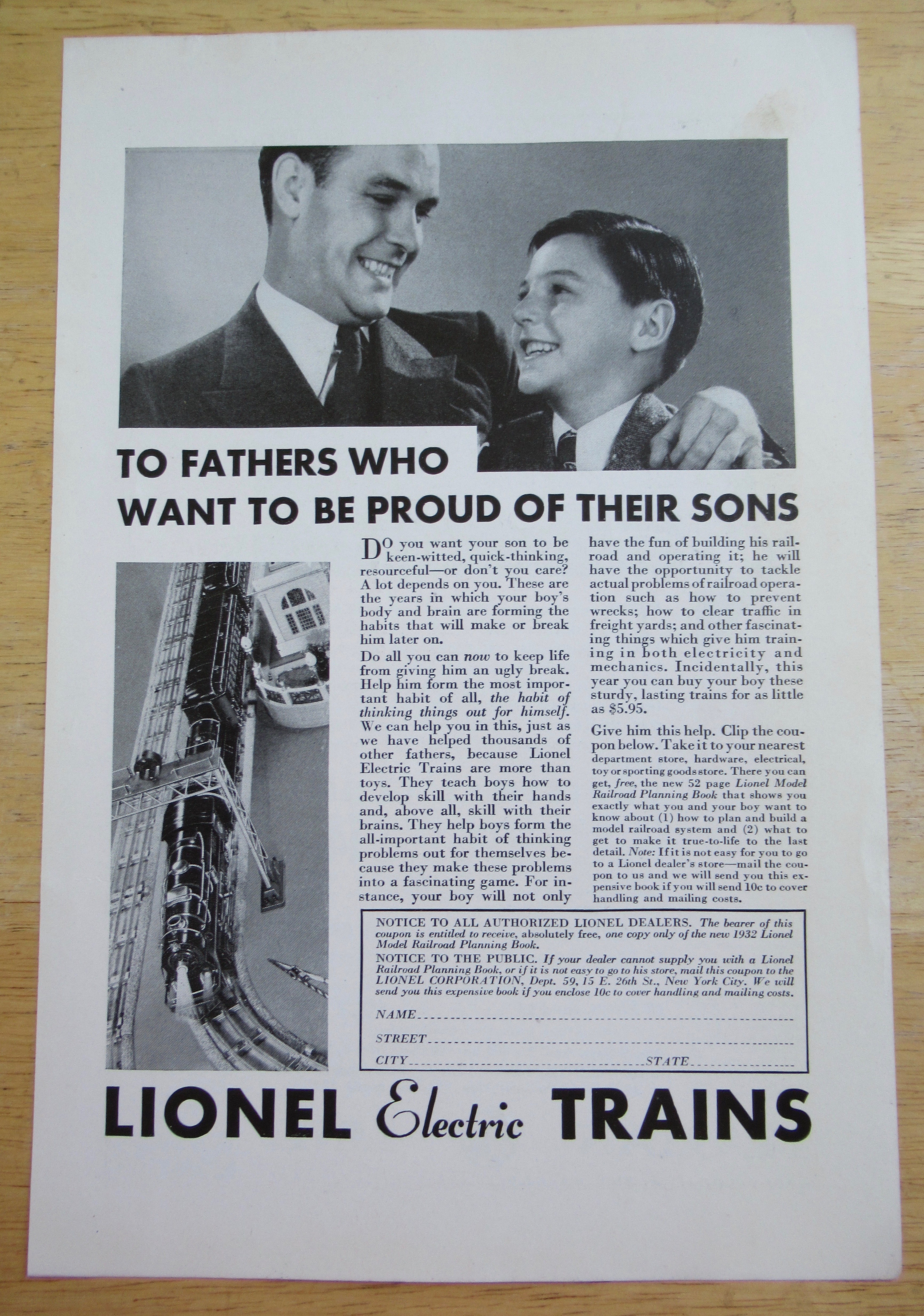 1932 Lionel Electric Trains with Father & Son
