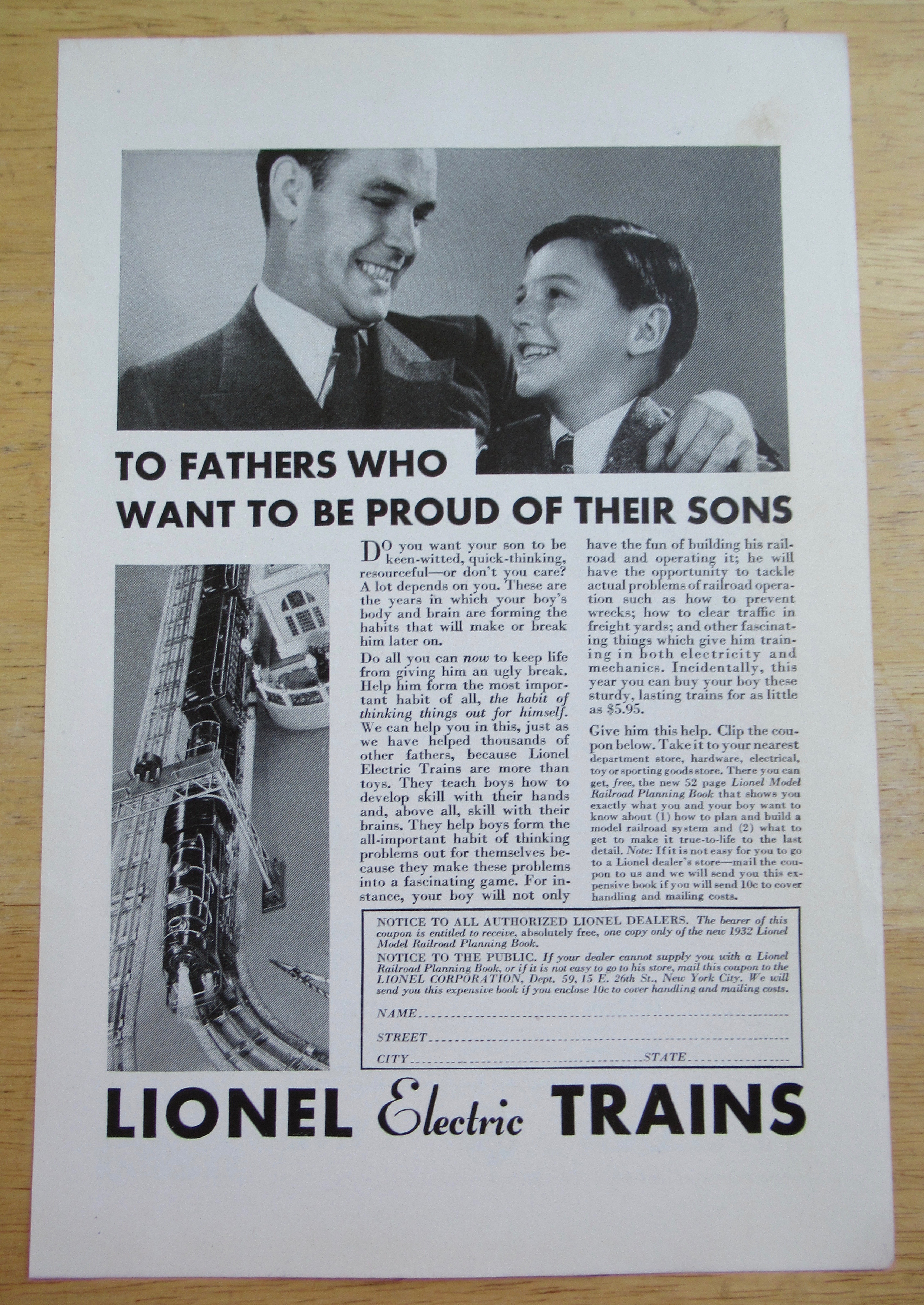 1932 Lionel Electric Trains with Father & Son