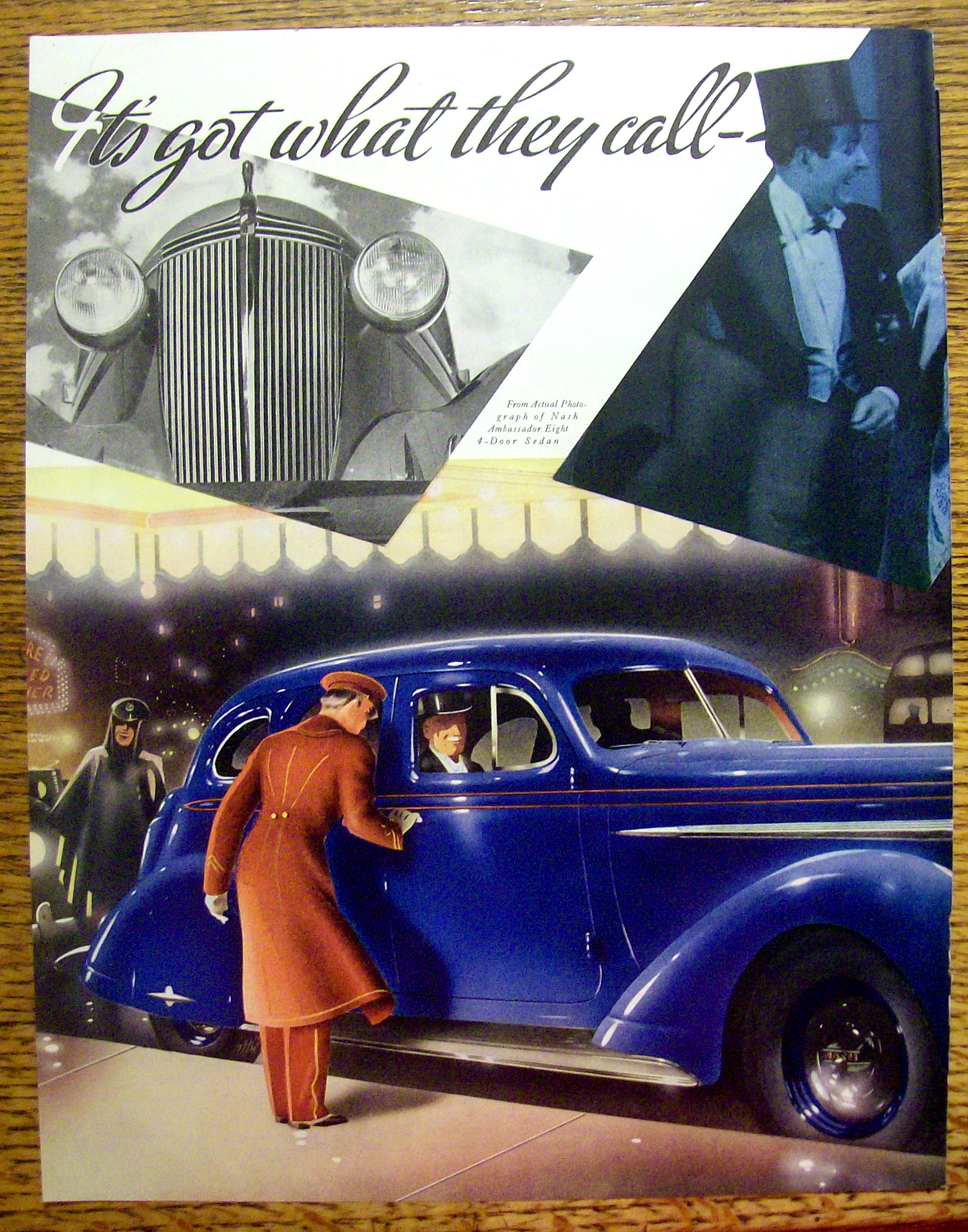 1937 Nash Automobile with Man Opening Car Door For Man