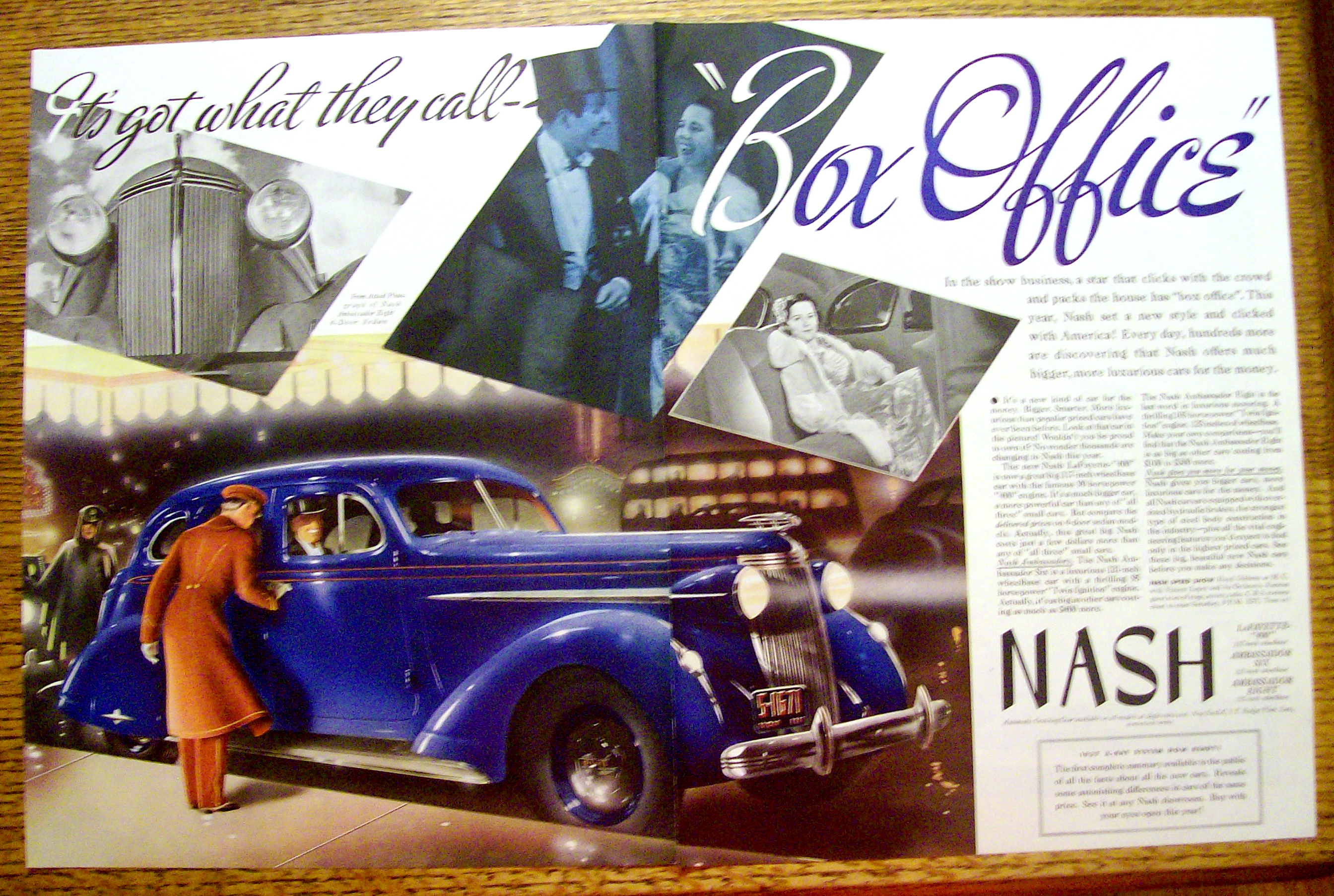 1937 Nash Automobile with Man Opening Car Door For Man