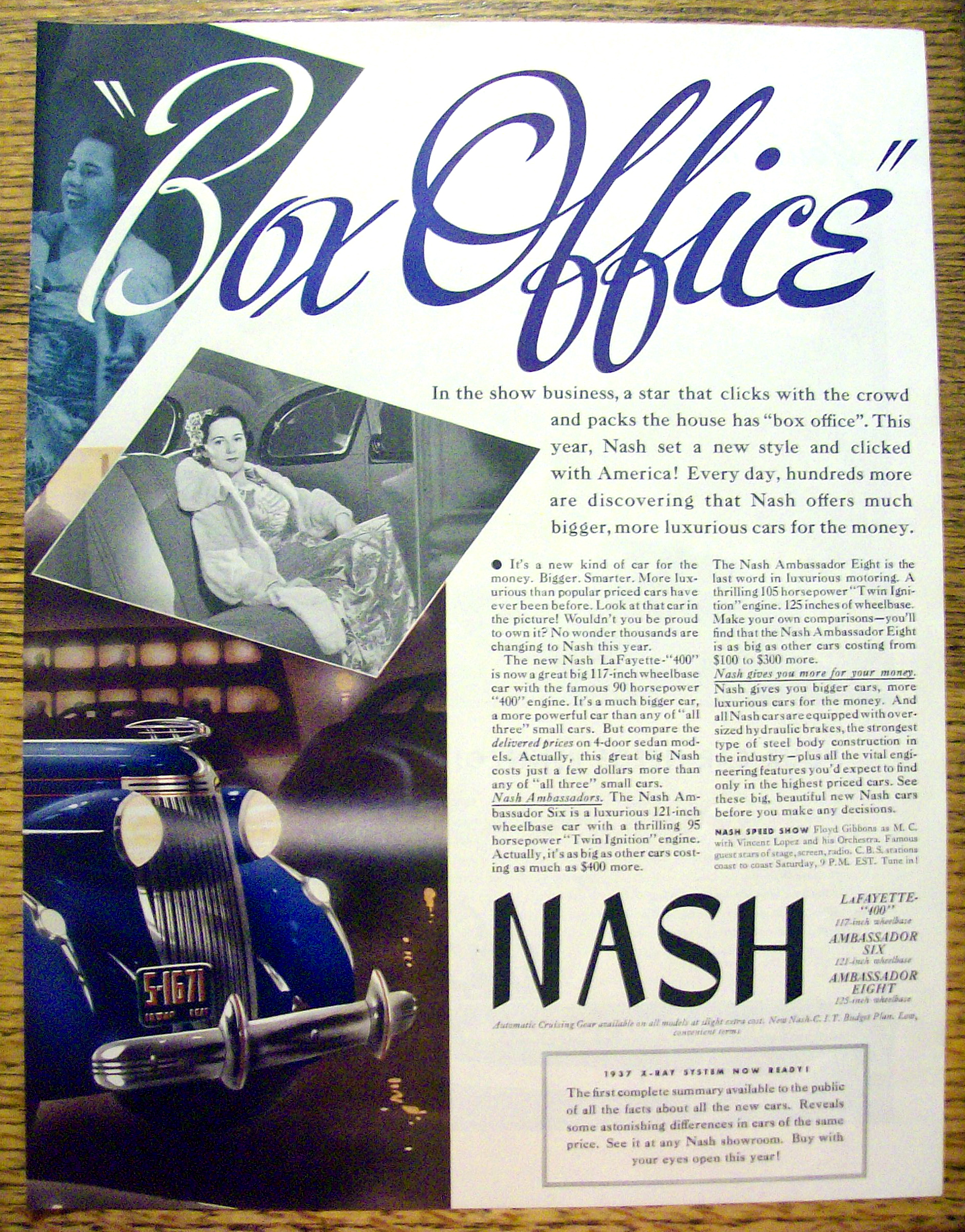 1937 Nash Automobile with Man Opening Car Door For Man