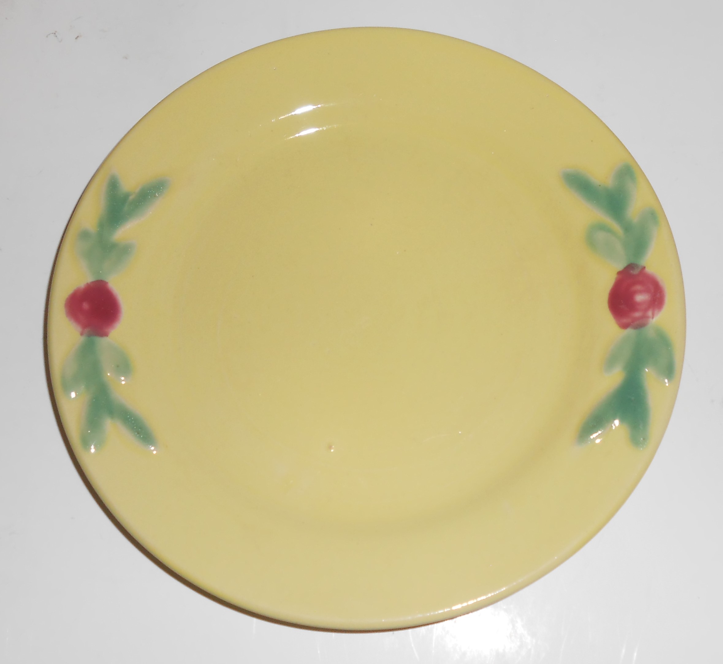 VINTAGE Coors Pottery Rosebud EARLY Yellow 7'' Plate #6