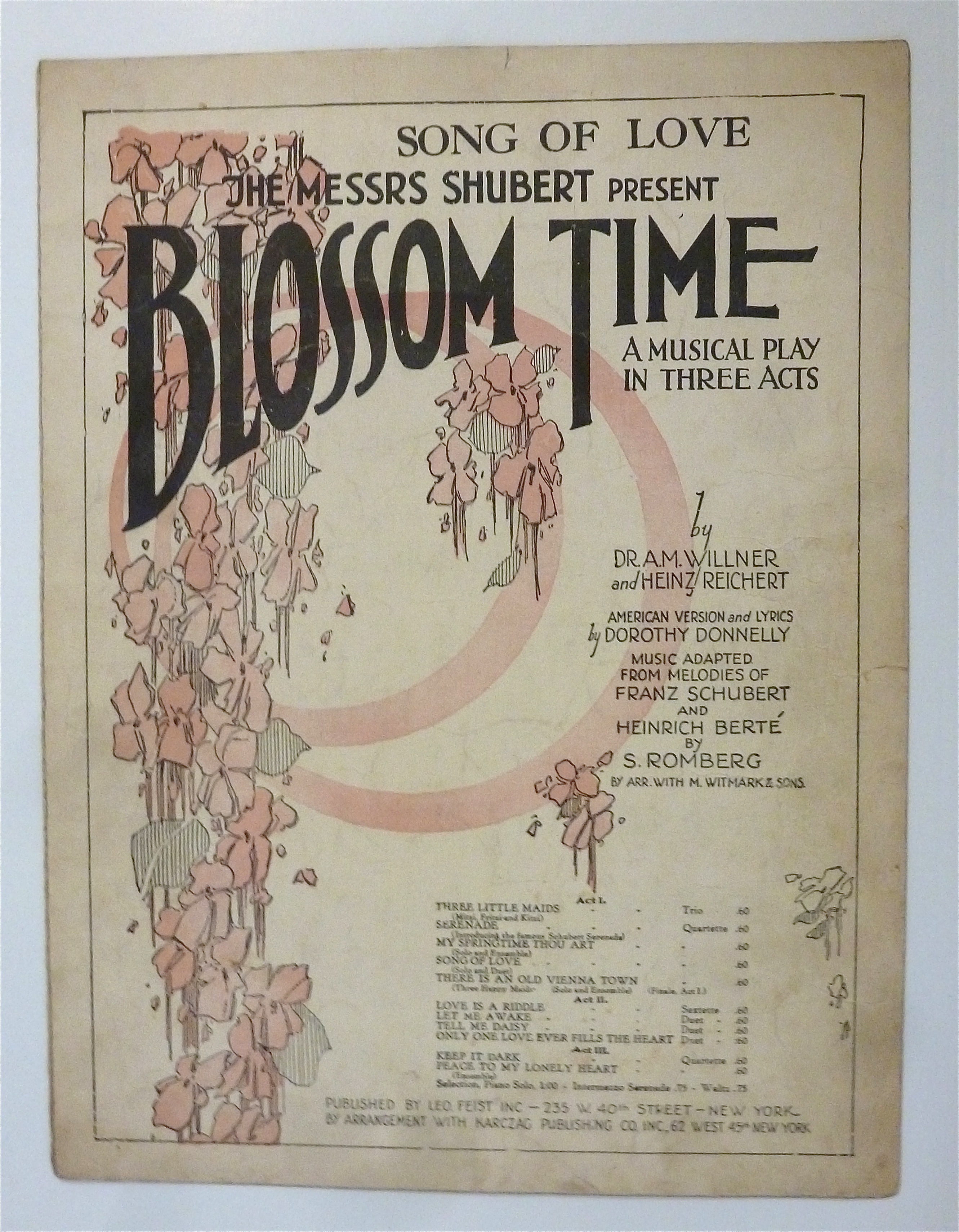 Sheet Music For 1921 Song Of Love
