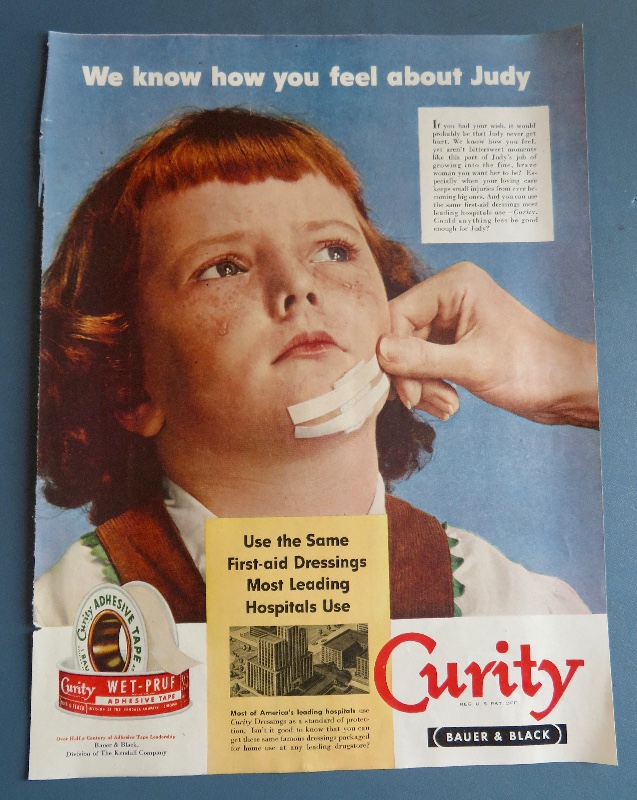 1951 Curity Adhesive Tape with Girl's Chin Bandaged