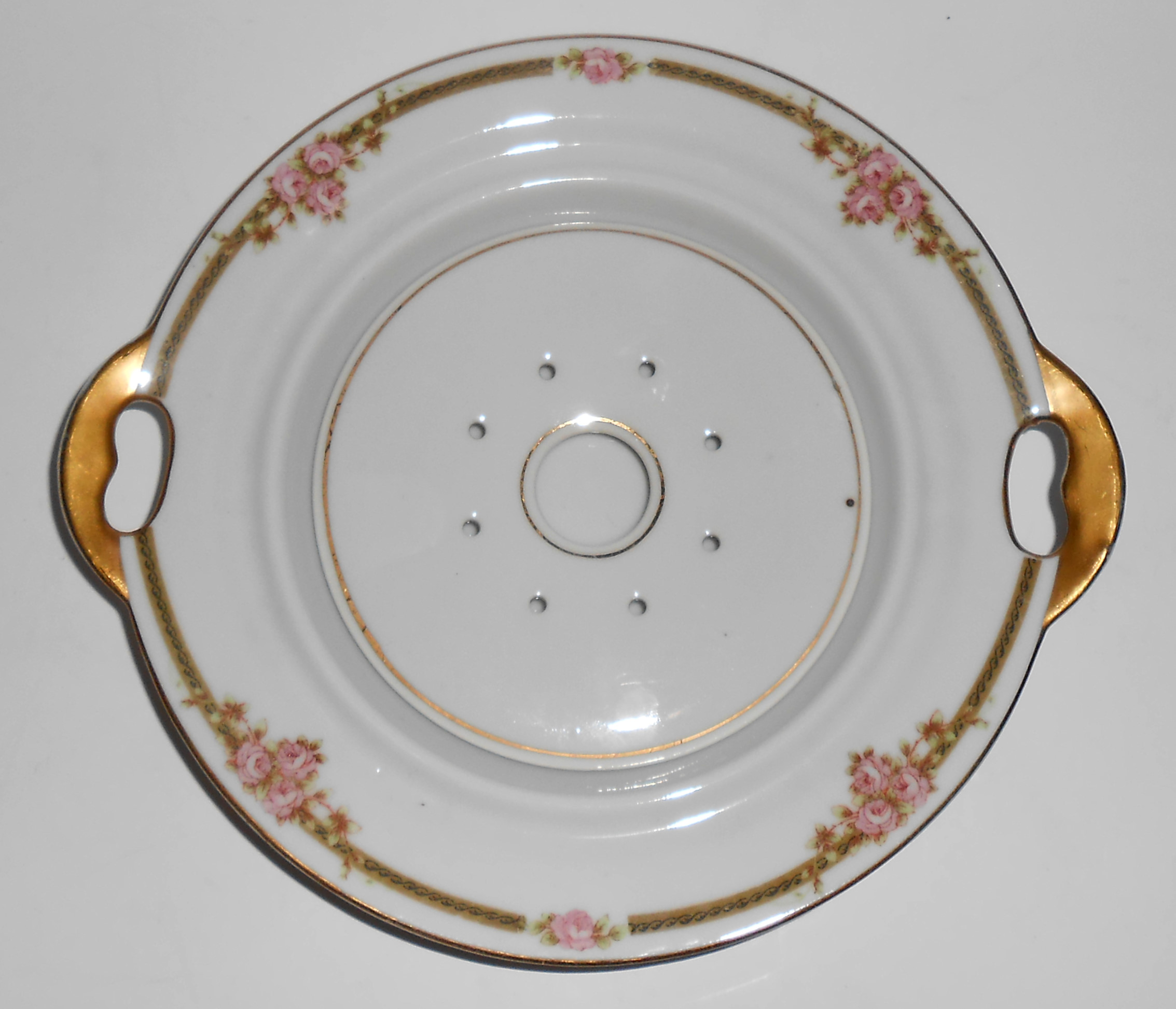 Nagoya Shokai Japan Porcelain China Roses Strainer Mint