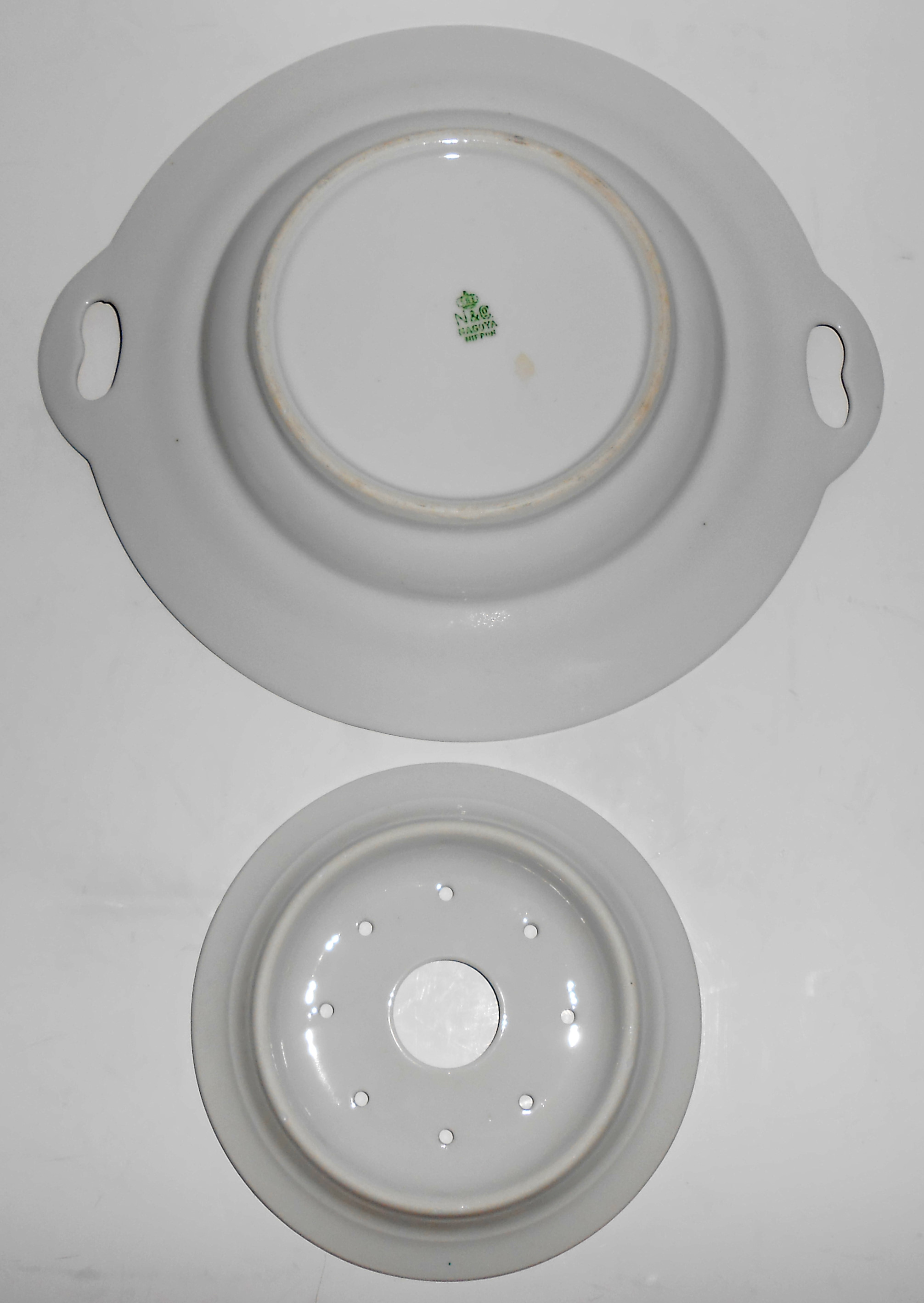 Nagoya Shokai Japan Porcelain China Roses Strainer Mint