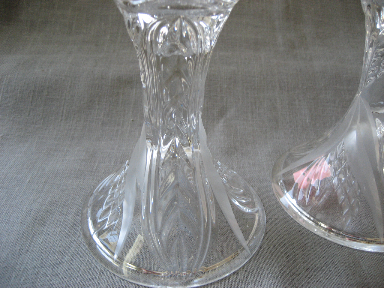 Cut Glass Candle Holders
