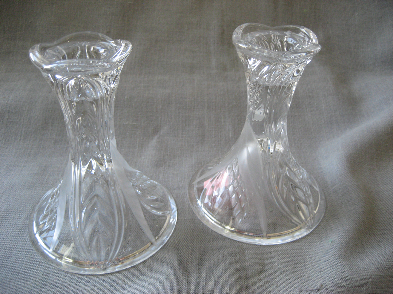 Cut Glass Candle Holders