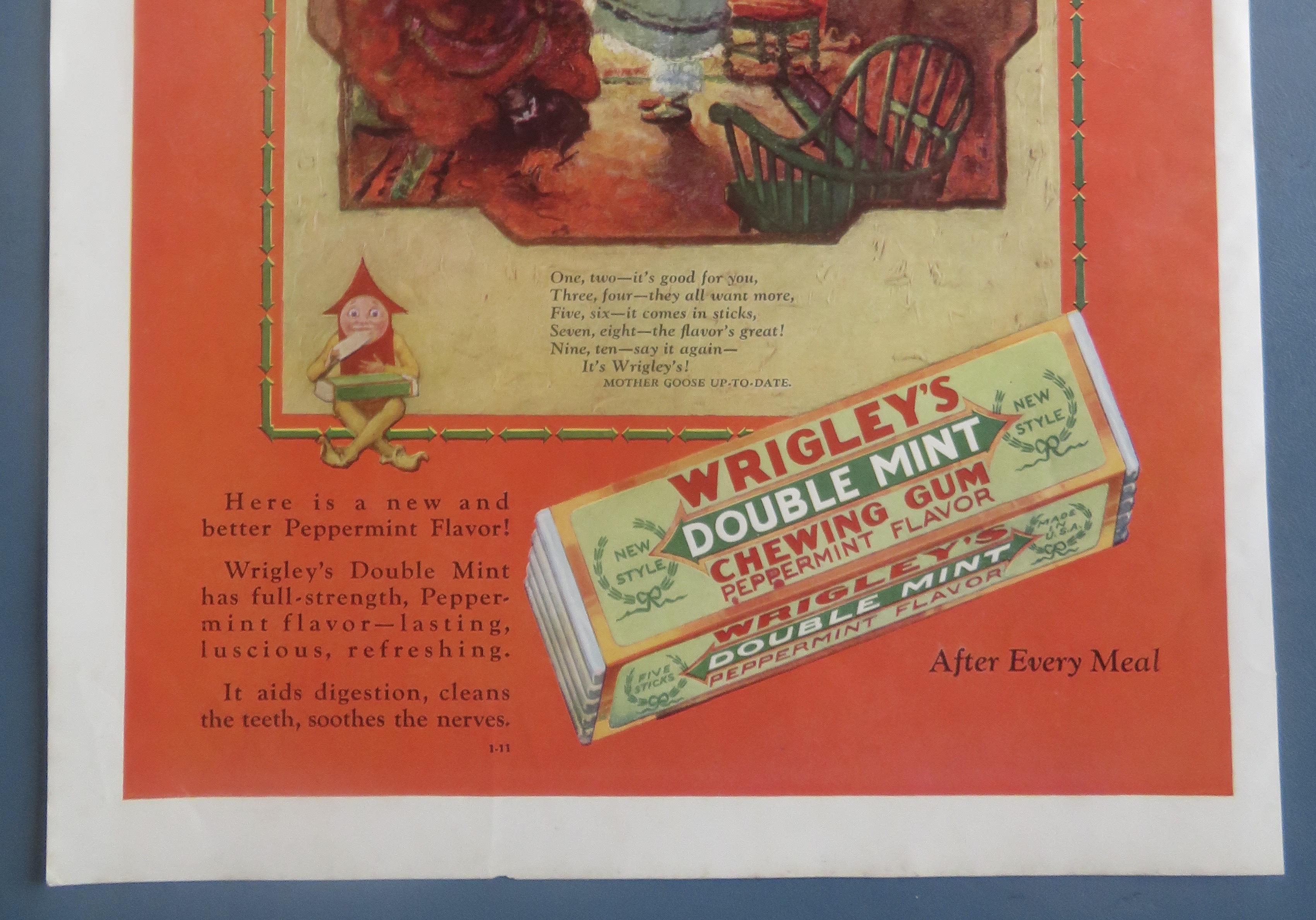 1928 Wrigley Double Mint Chewing Gum with Mother Goose