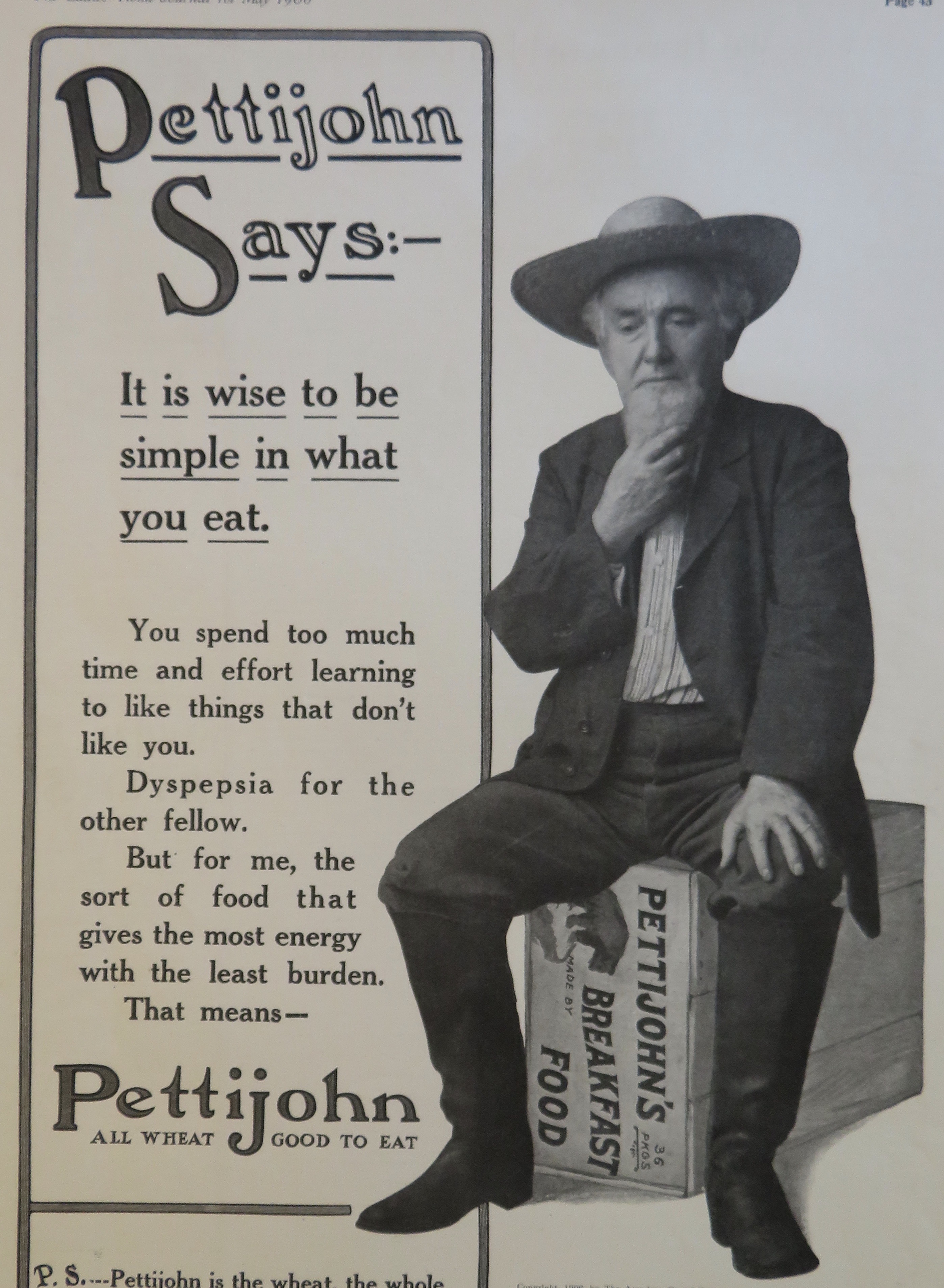 1906 Pettijohn's Breakfast Food with Man Sitting