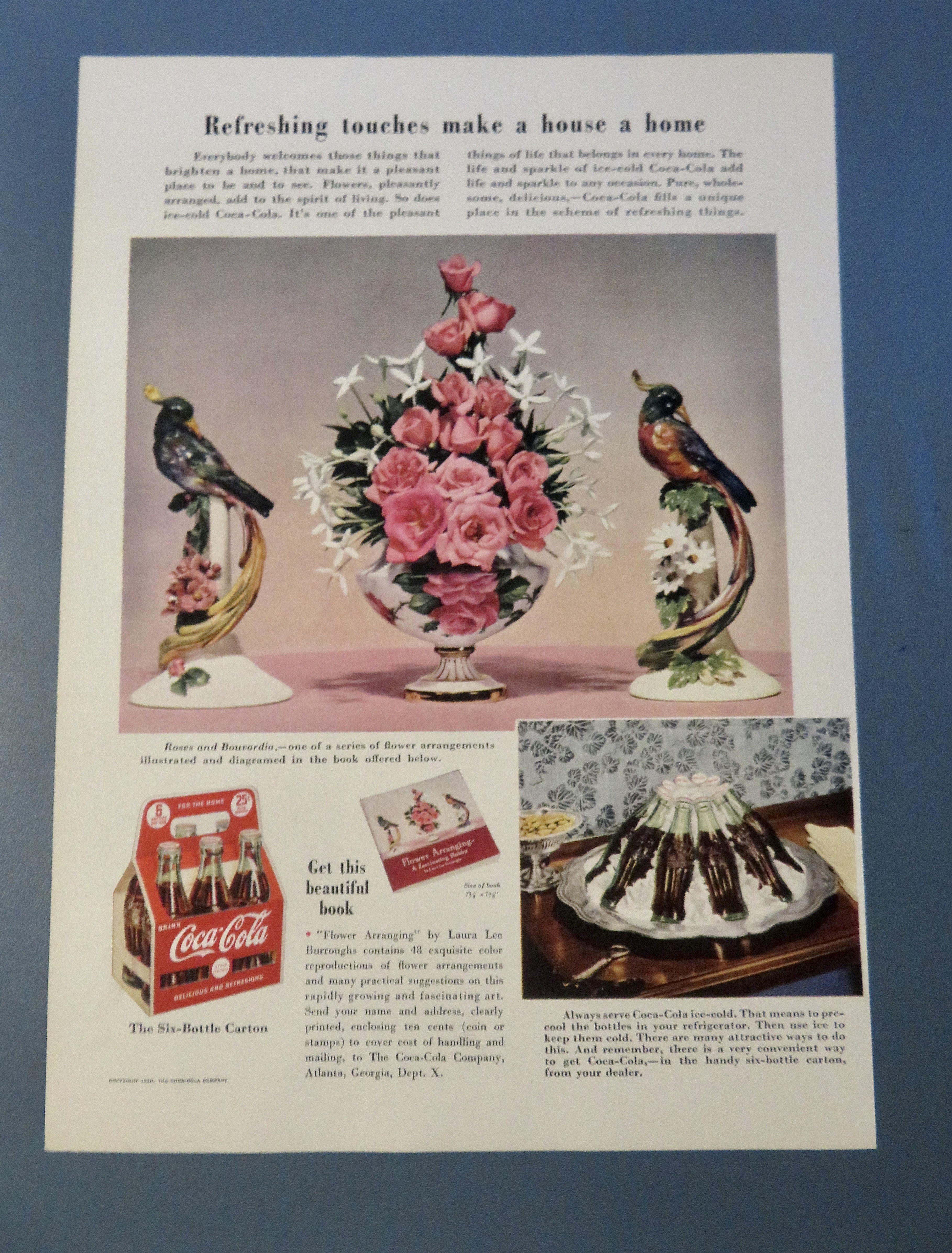 1940 Coca Cola (Coke) with Roses & Bouvardia