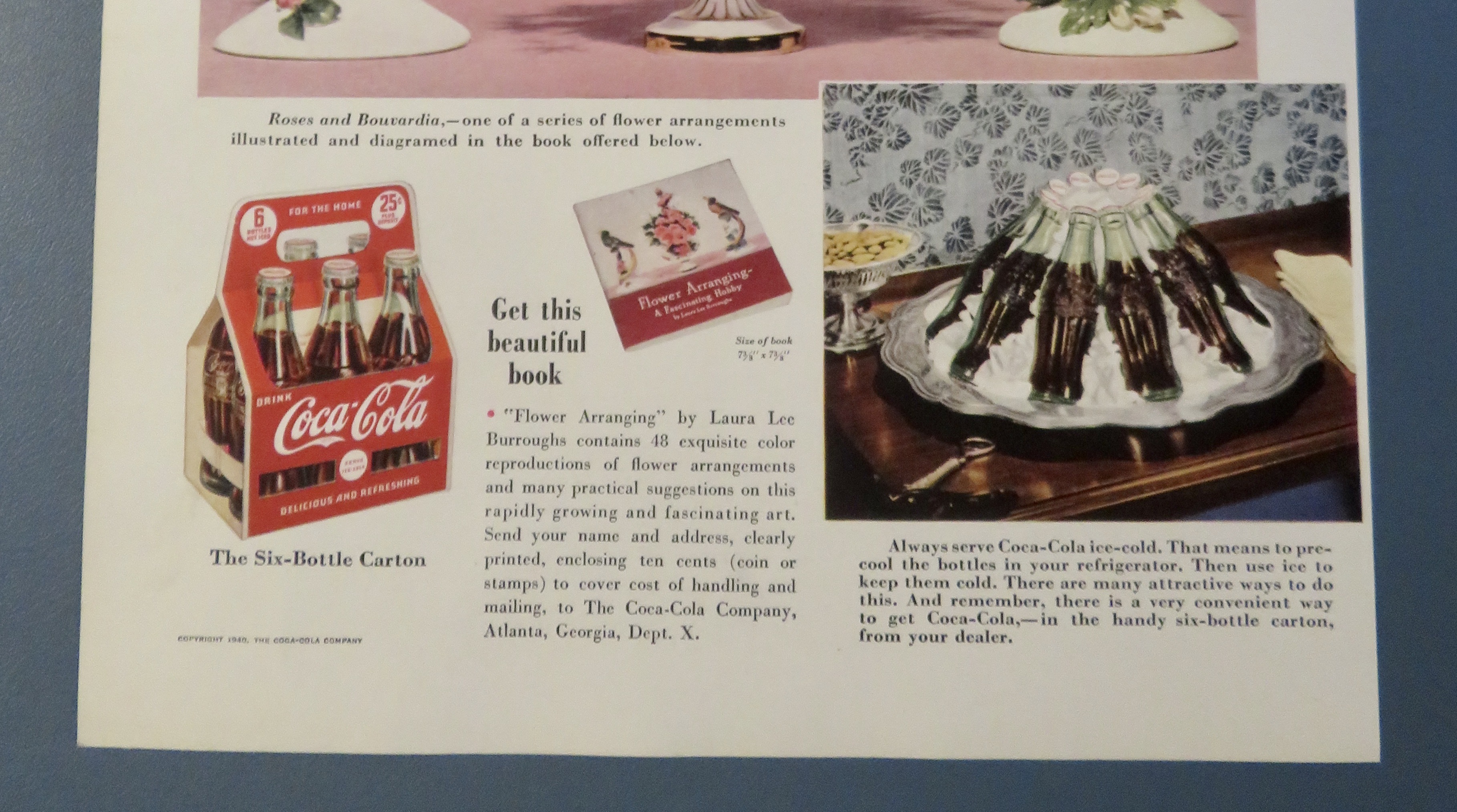 1940 Coca Cola (Coke) with Roses & Bouvardia