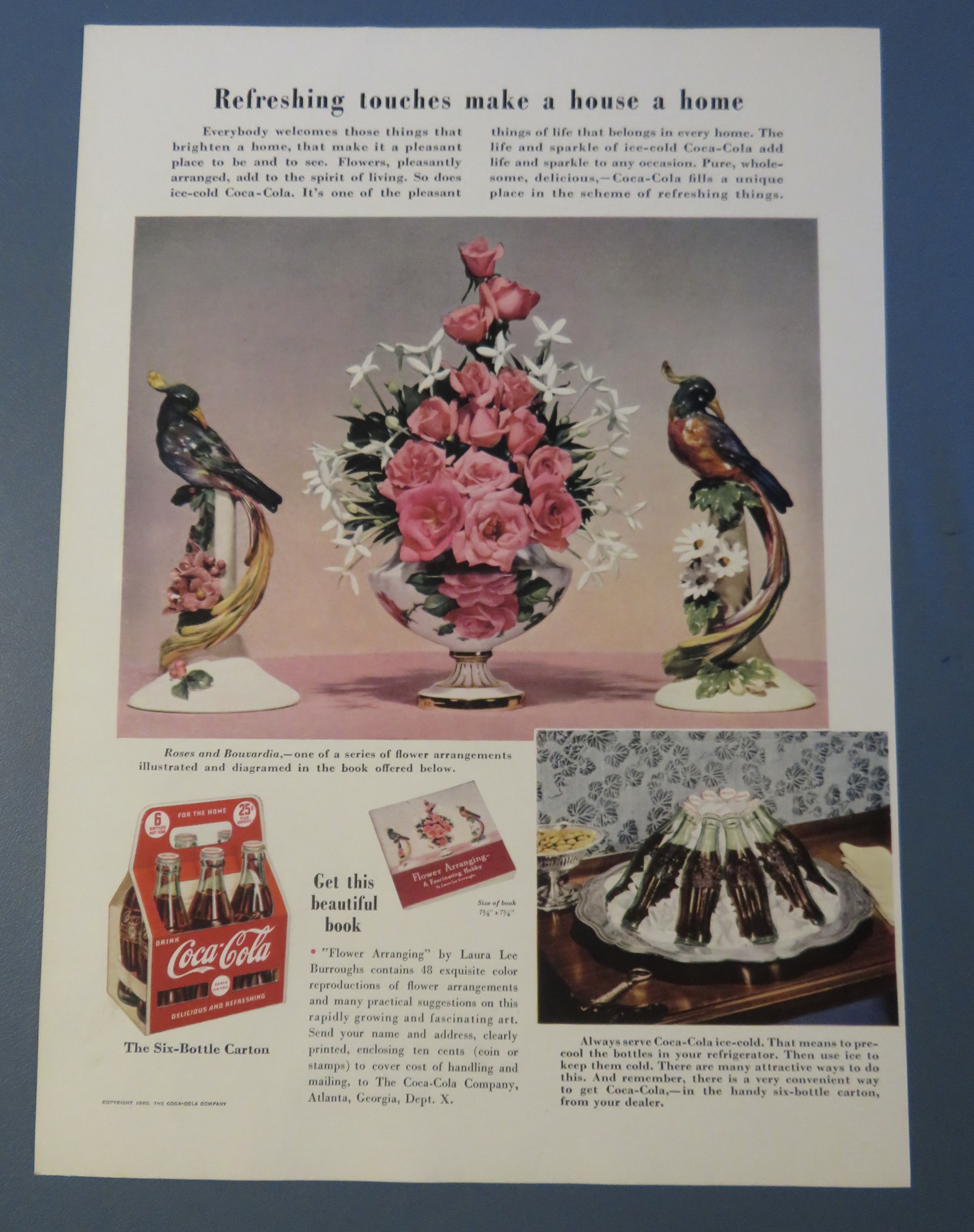 1940 Coca Cola (Coke) with Roses & Bouvardia