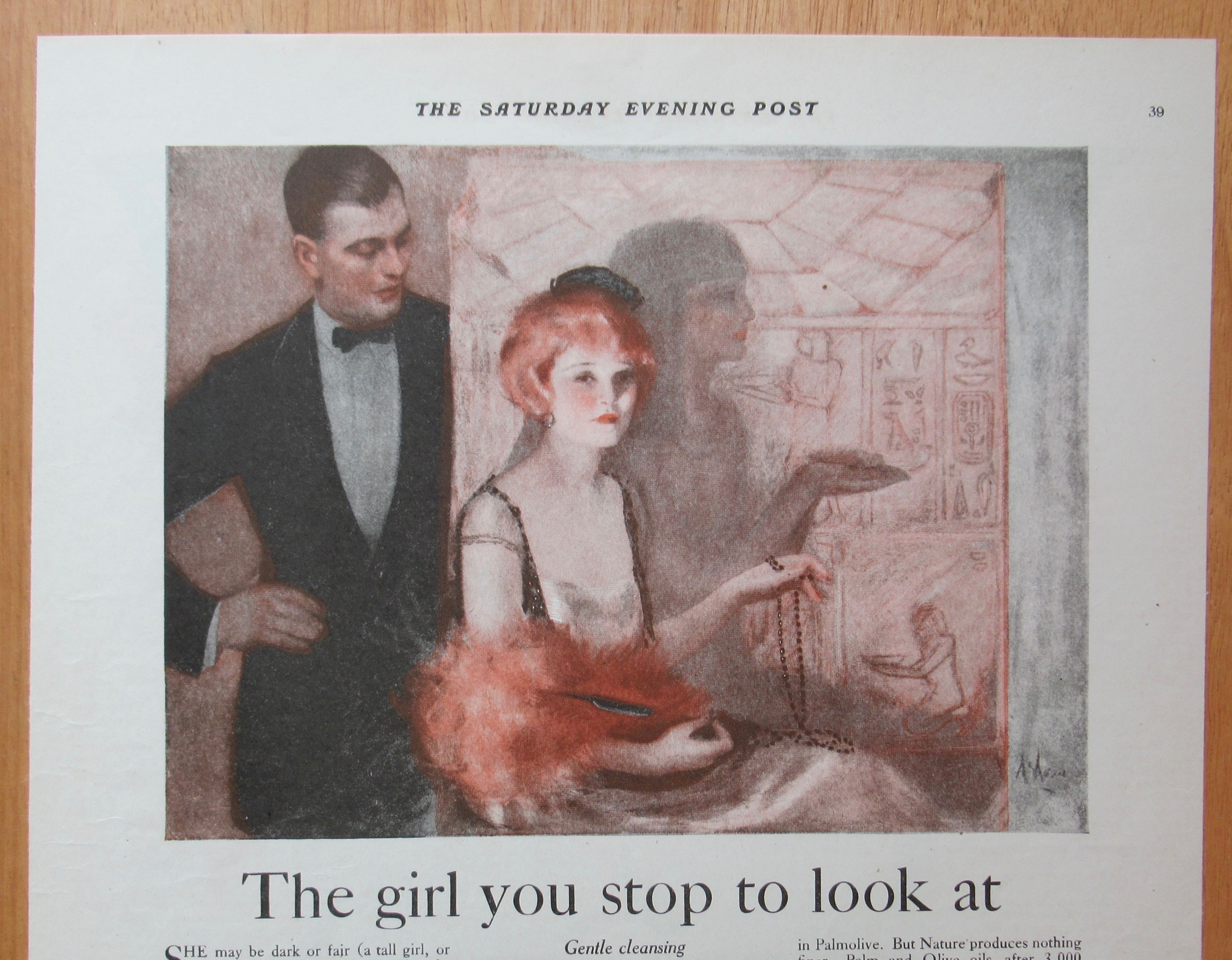 1921 Palmolive Soap with a Man Staring at a Woman