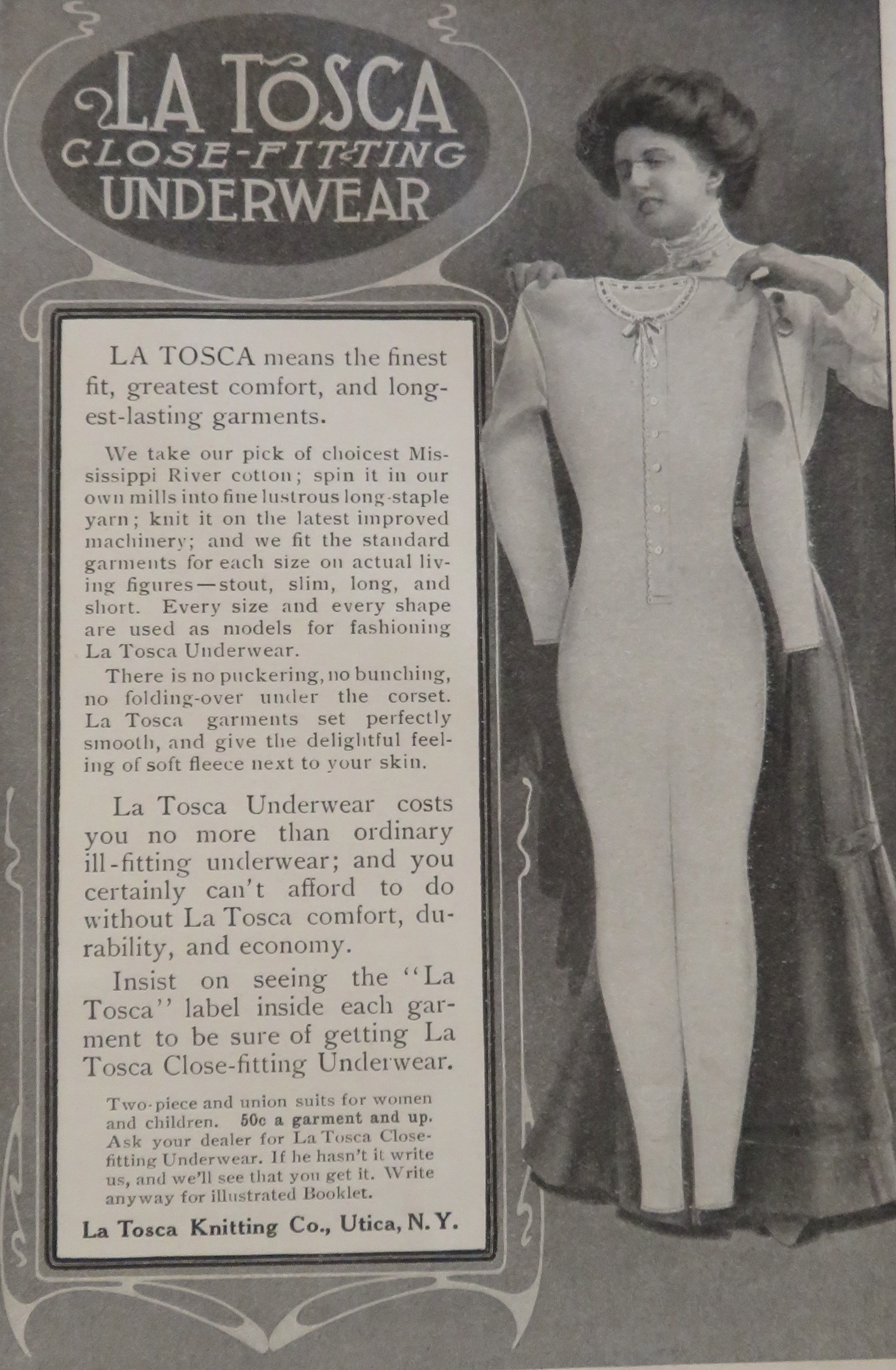 1908 La Tosca Close Fitting Underwear with Woman