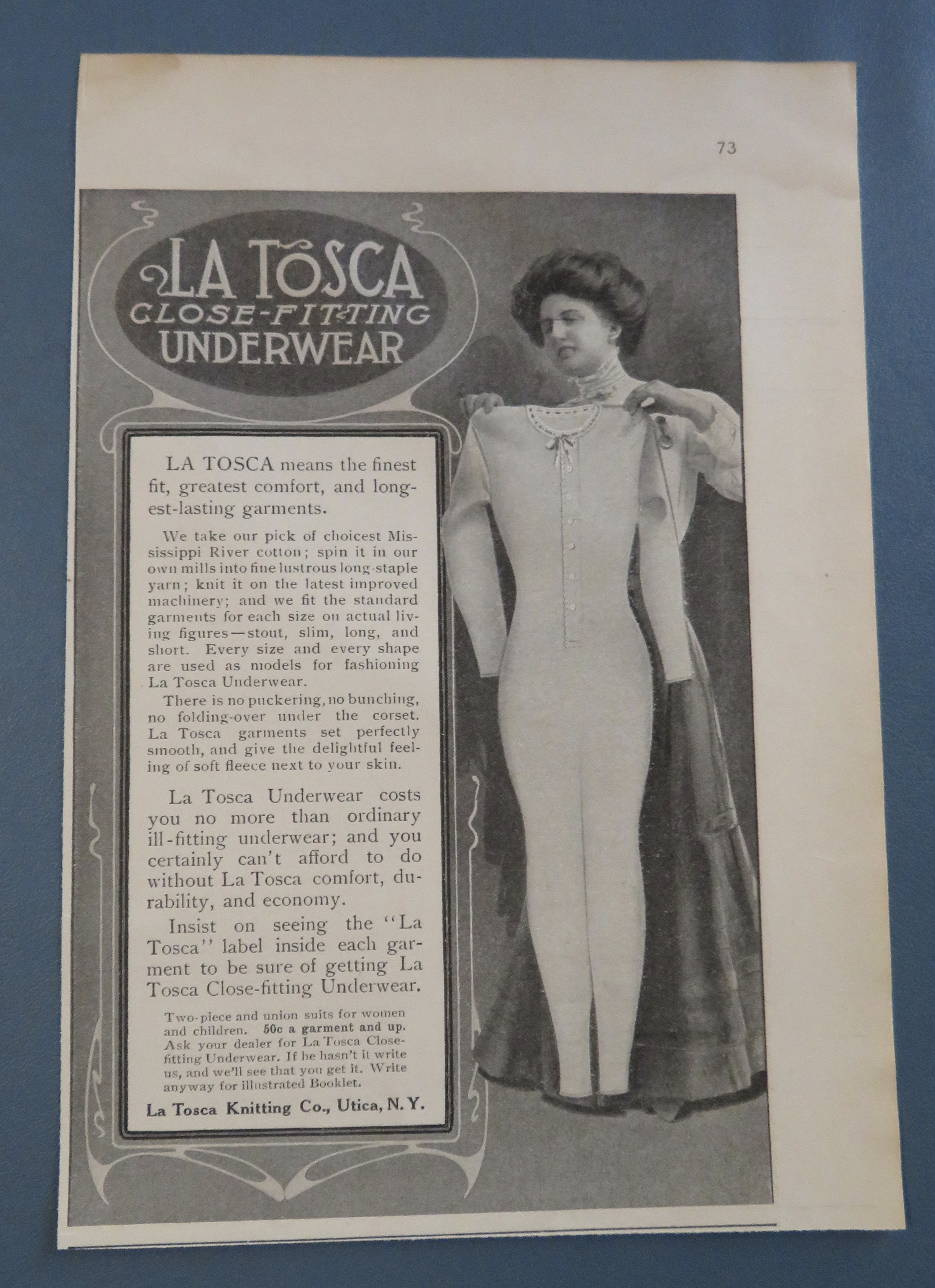1908 La Tosca Close Fitting Underwear with Woman