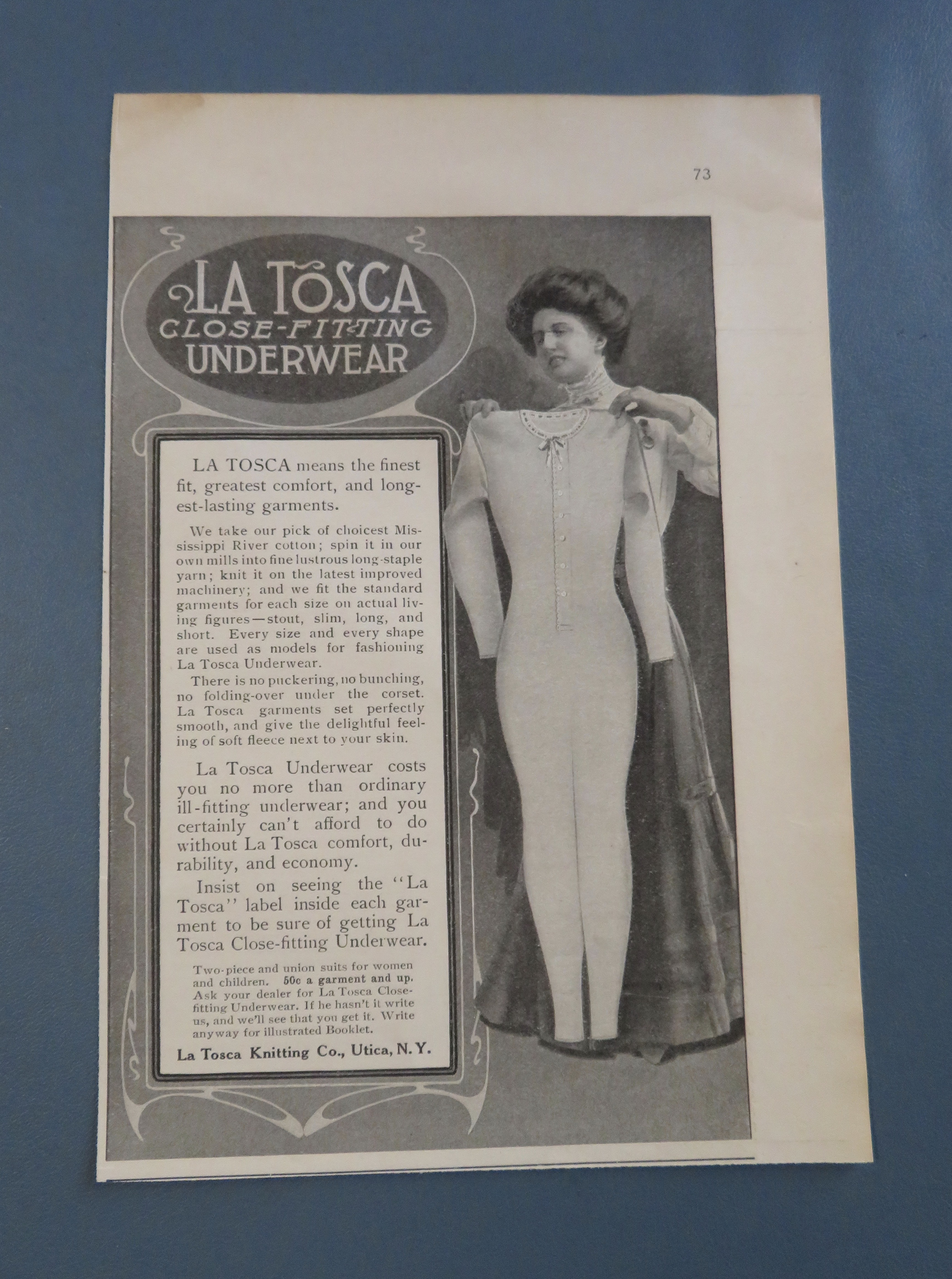 1908 La Tosca Close Fitting Underwear with Woman