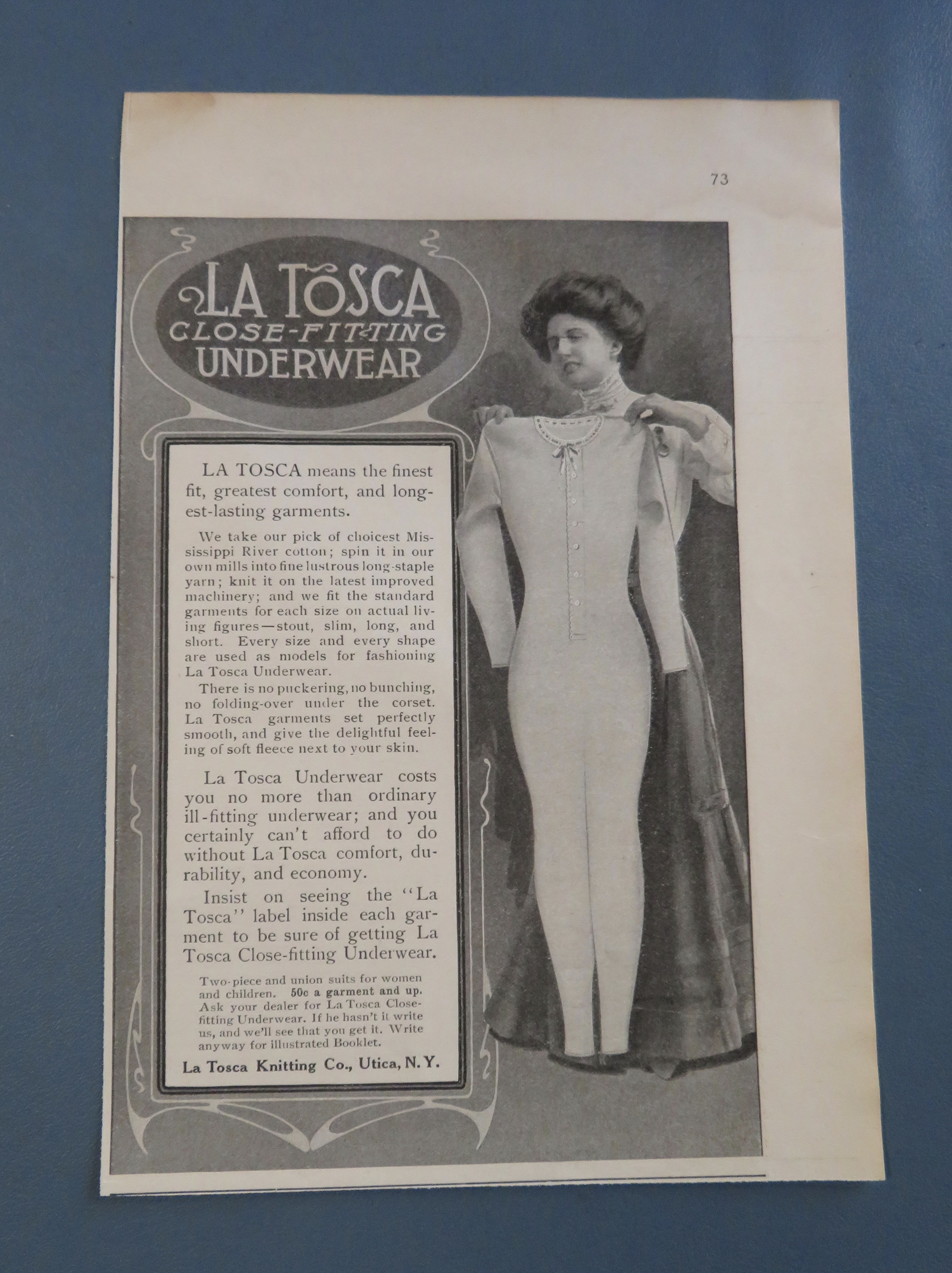 1908 La Tosca Close Fitting Underwear with Woman