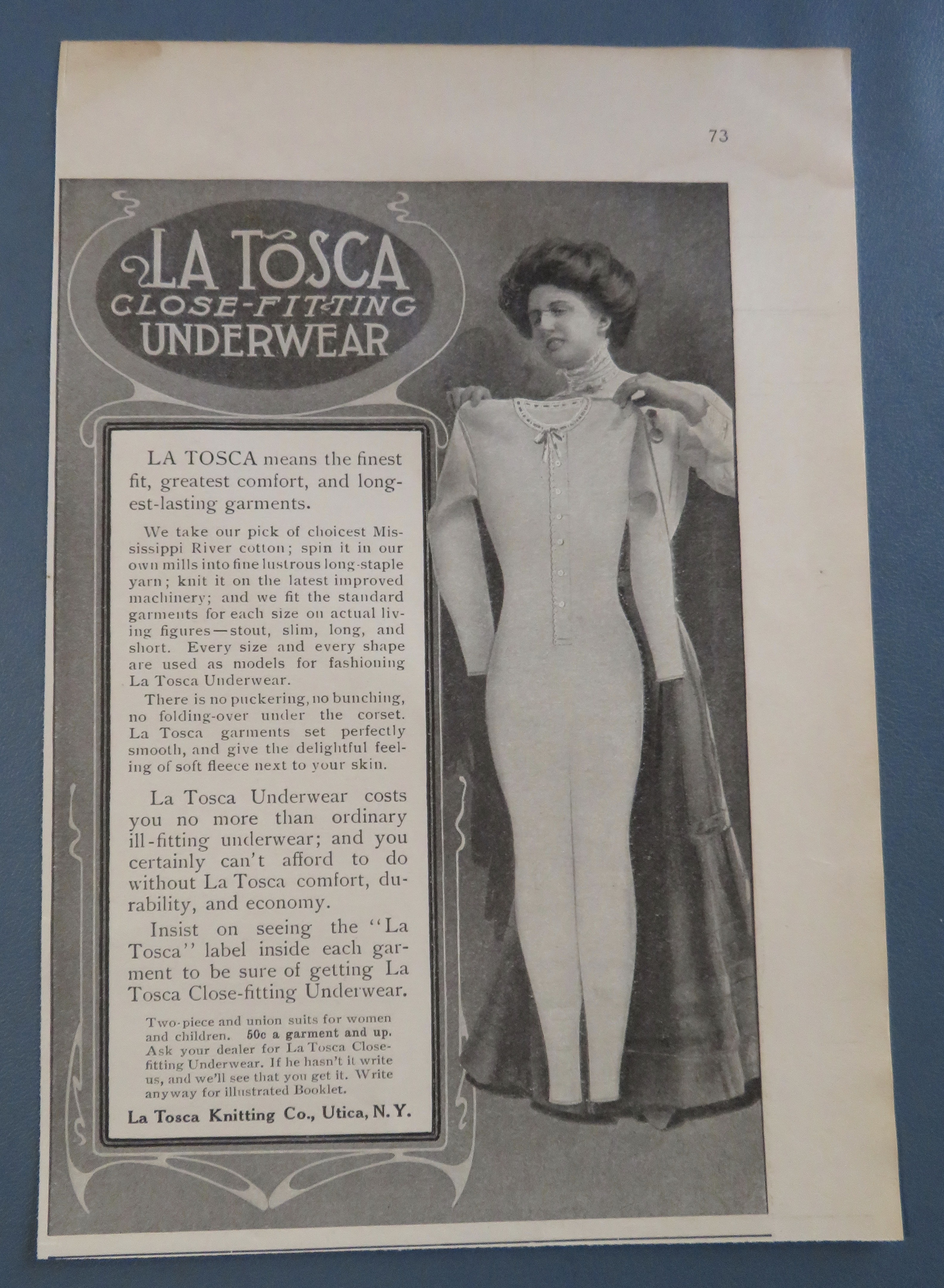 1908 La Tosca Close Fitting Underwear with Woman