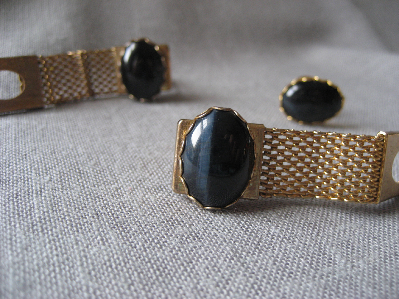 Onyx Cuff Links and Tie Tac