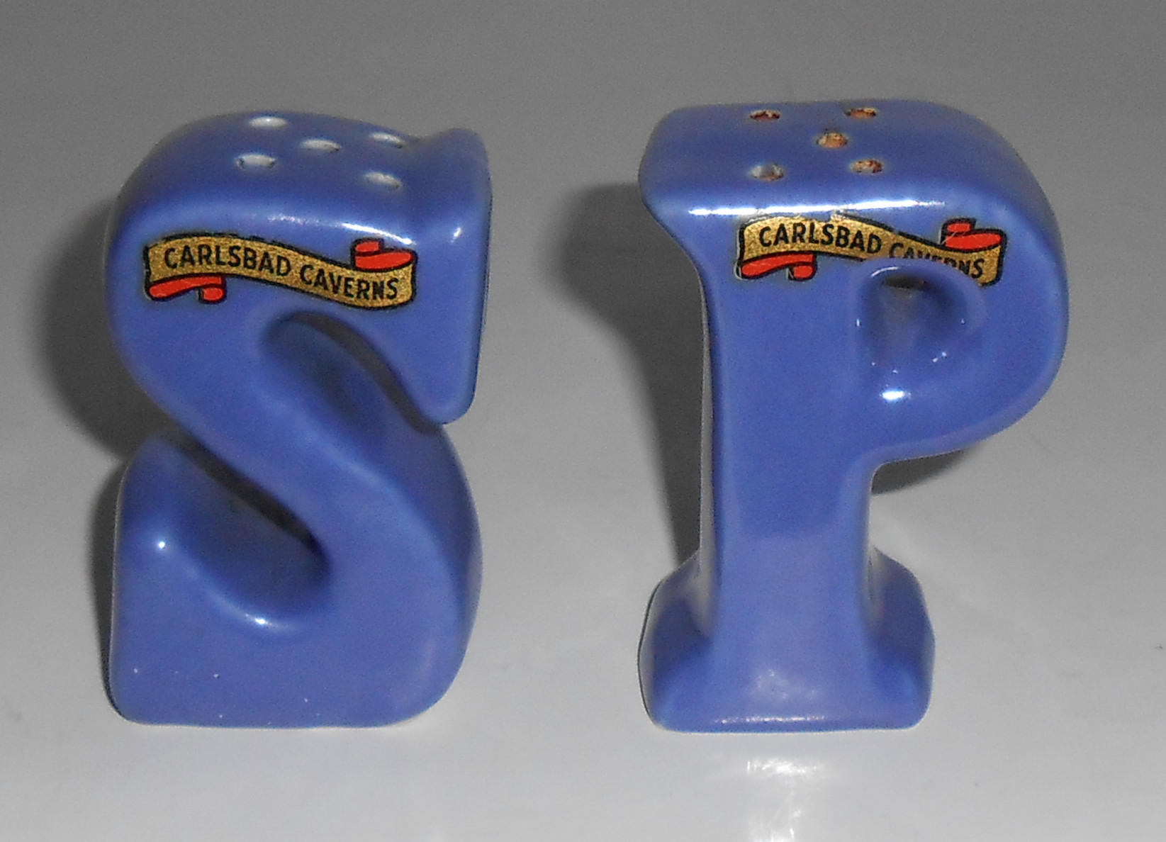 Camark Pottery Blue Carlsbad Caverns Salt/Pepper Set!