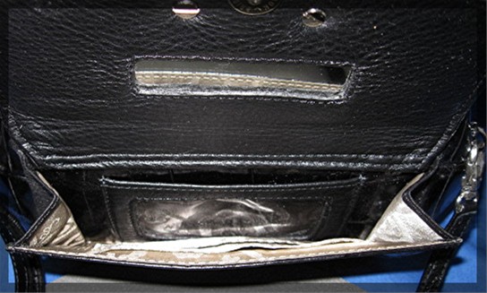 BRIGHTON Black Leather Shoulder Purse
