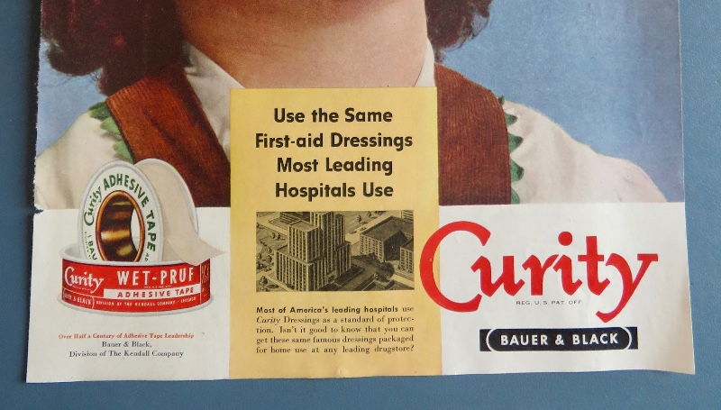 1951 Curity Adhesive Tape with Girl's Chin Bandaged