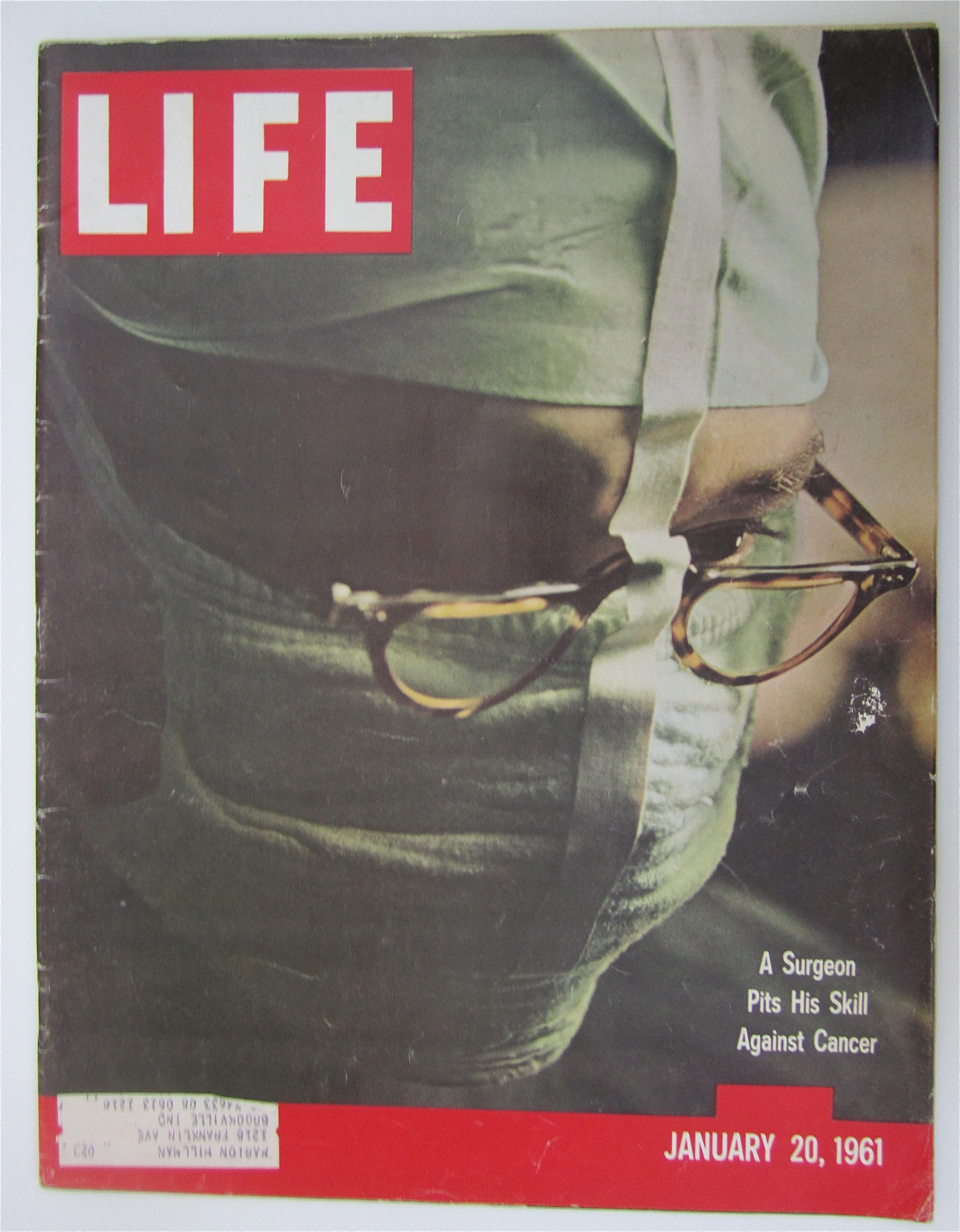 Life Magazine January 20, 1961 Surgeon Against Cancer
