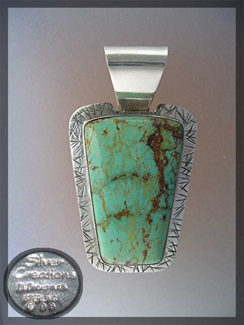 David Troutman Gaspeite Sterling Silver Pendant