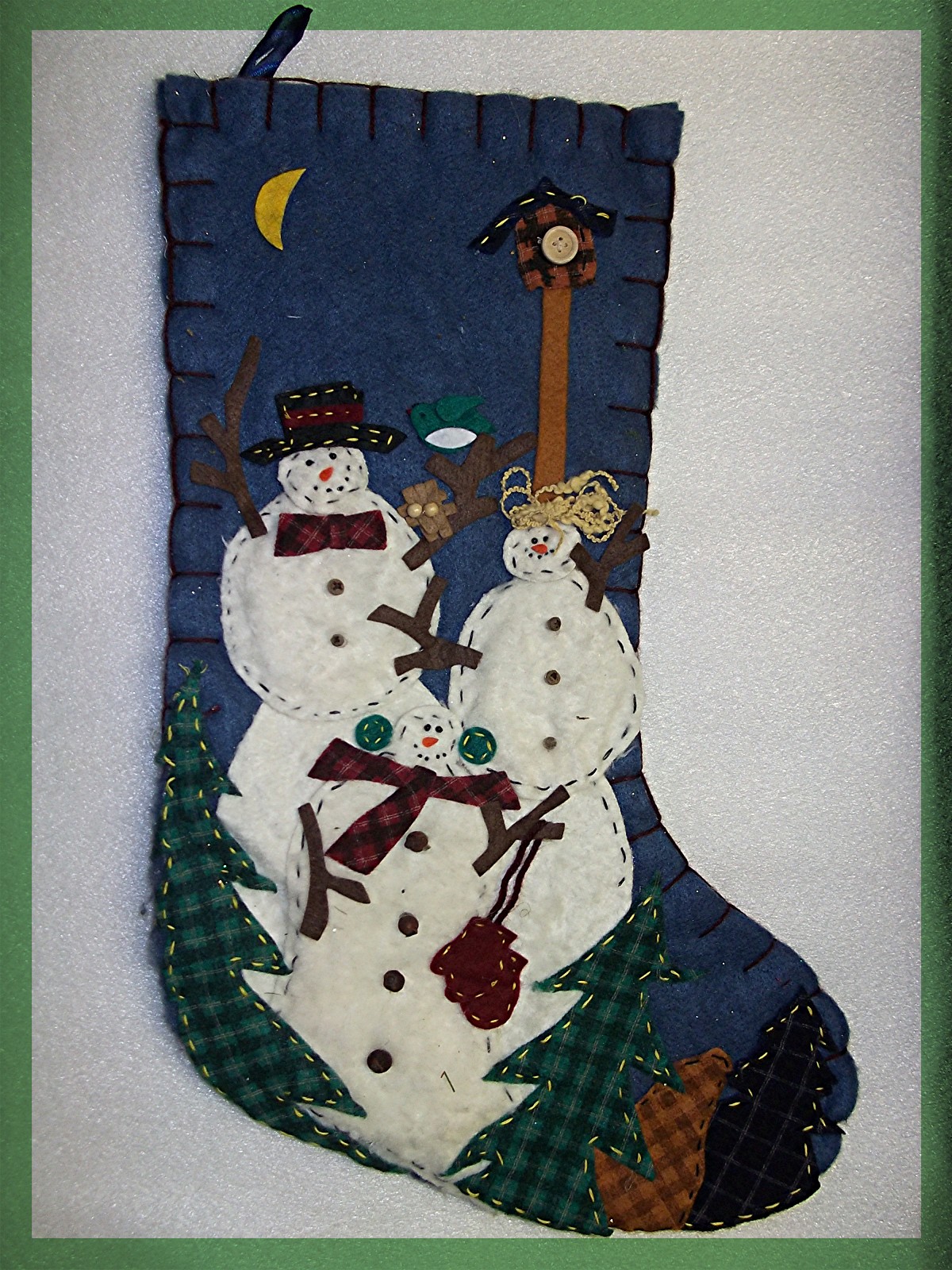 Christmas Stocking Festive trees and snowmen